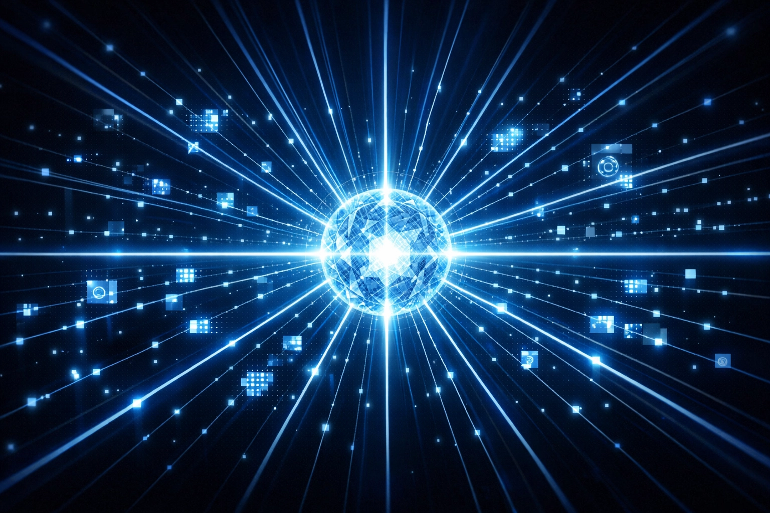 Central AI core streamlining debt recovery operations across a global digital network.