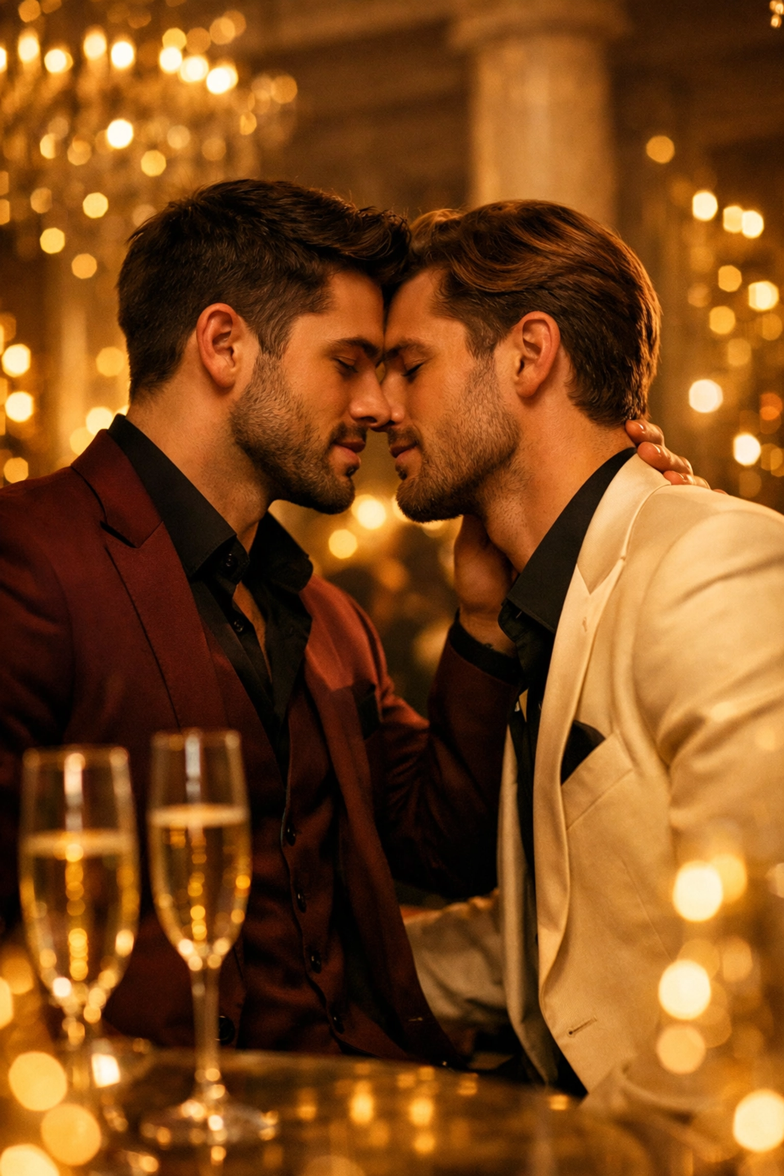 Gay romance tension between Alex and Henry at White House New Year's Eve party