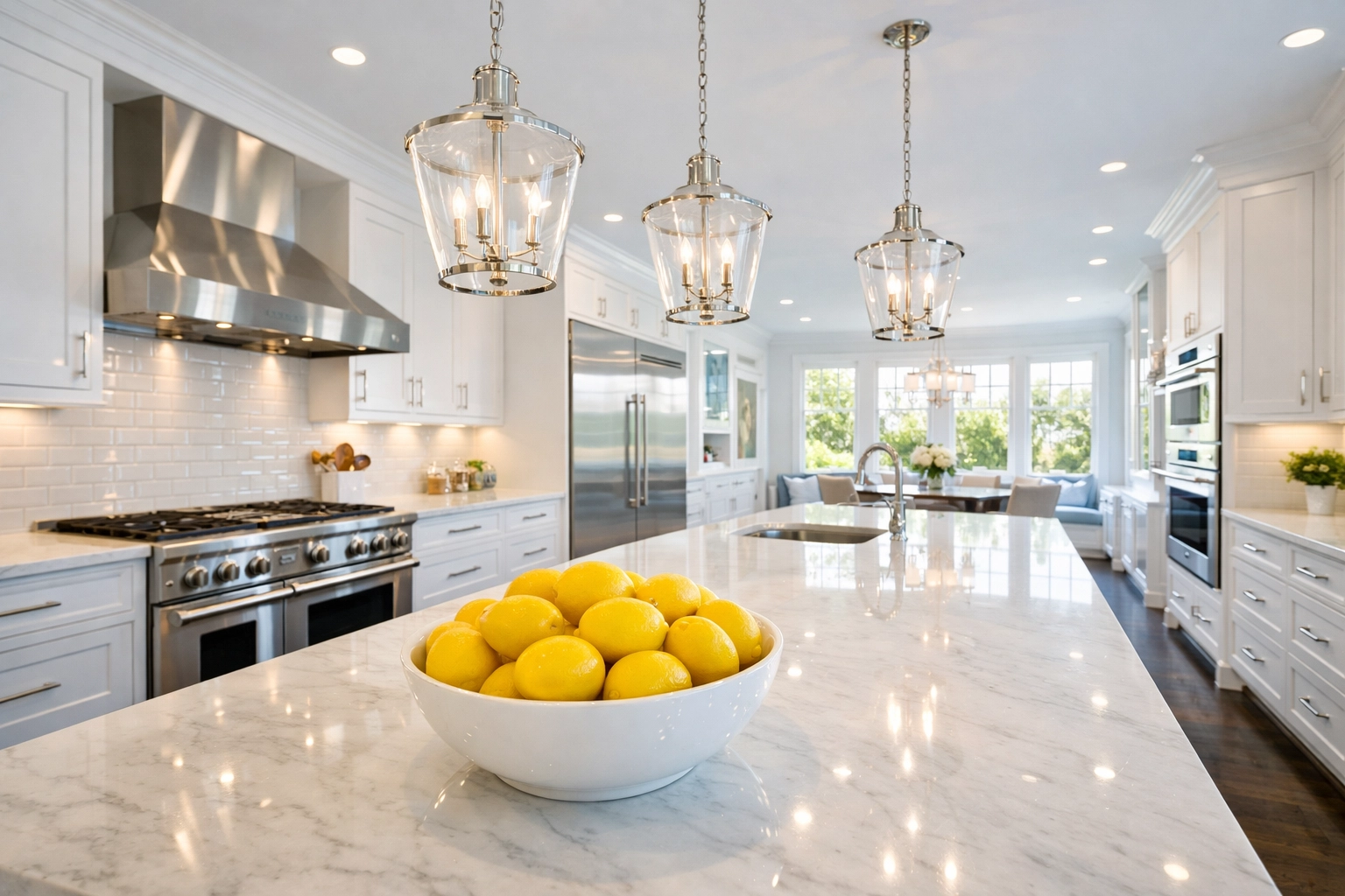 Immaculate modern kitchen in a Wellesley estate after a professional House Cleaning Wellesley MA service.