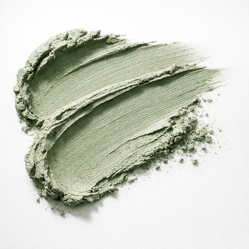 Texture of raw French Green Clay, a natural ingredient for healthy skincare and sports recovery.