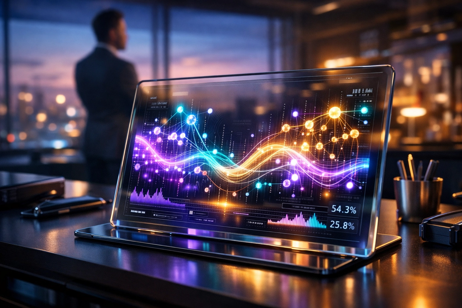 AI-powered merchant analytics dashboard showing cross-chain payment data and liquidity trends for Solana and Polygon.