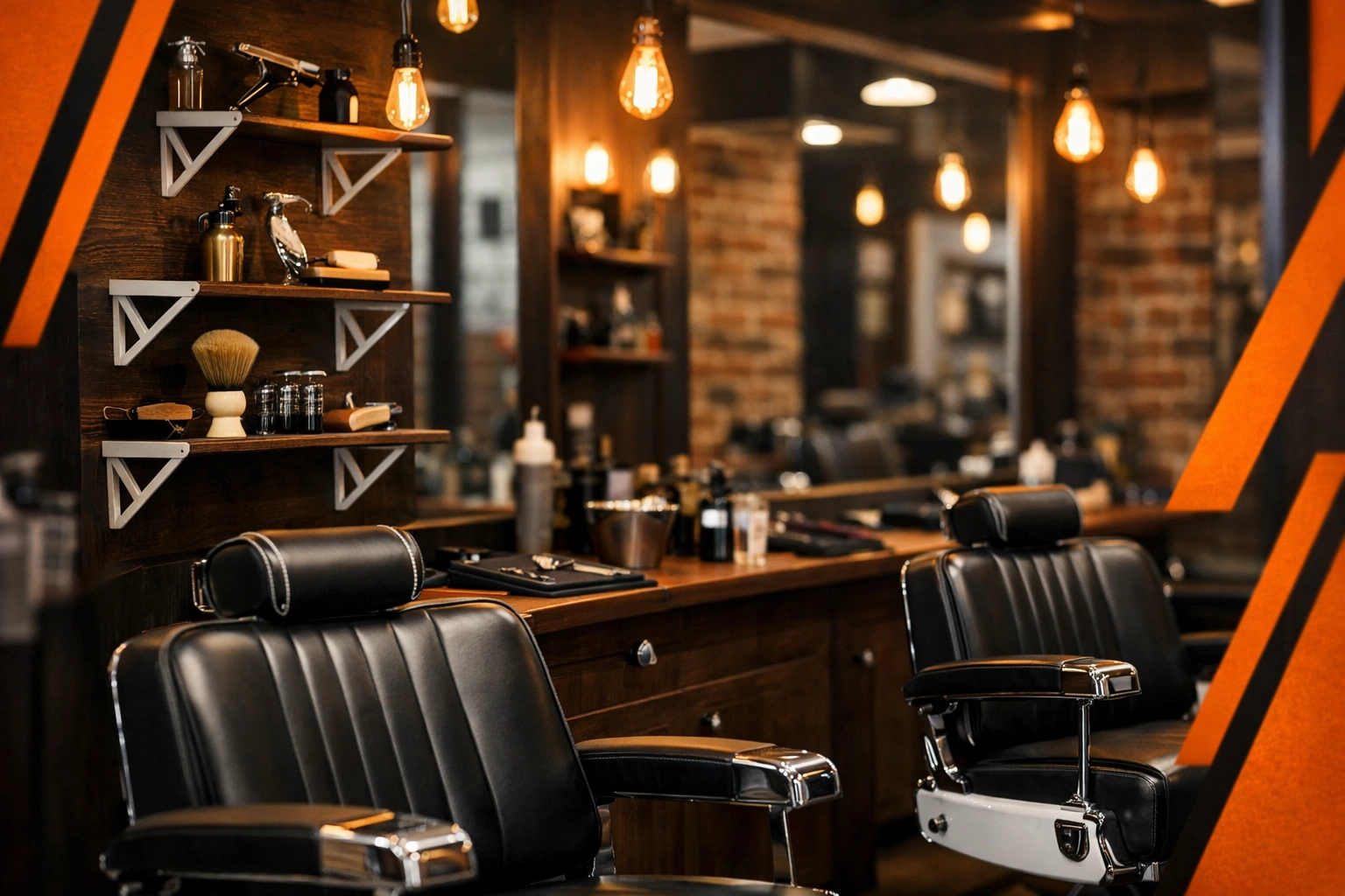 Black-owned barbershop interior at Charles Blades in Jack London Square Oakland