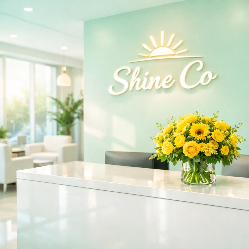 A bright, welcoming office reception area in Cedar Falls following a Shine Co professional cleaning.