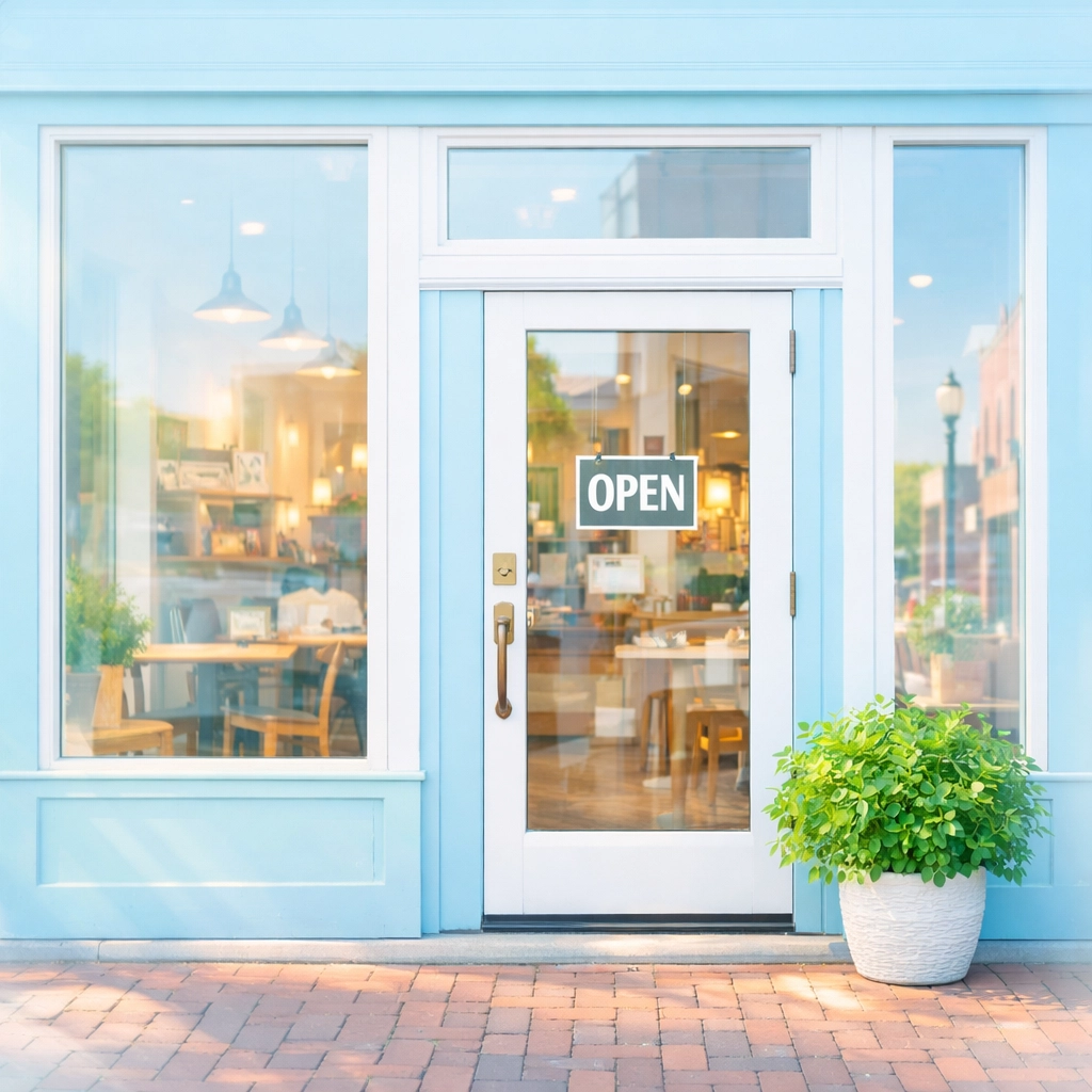 Spotless commercial storefront in Cedar Falls maintained by a local professional cleaning team.