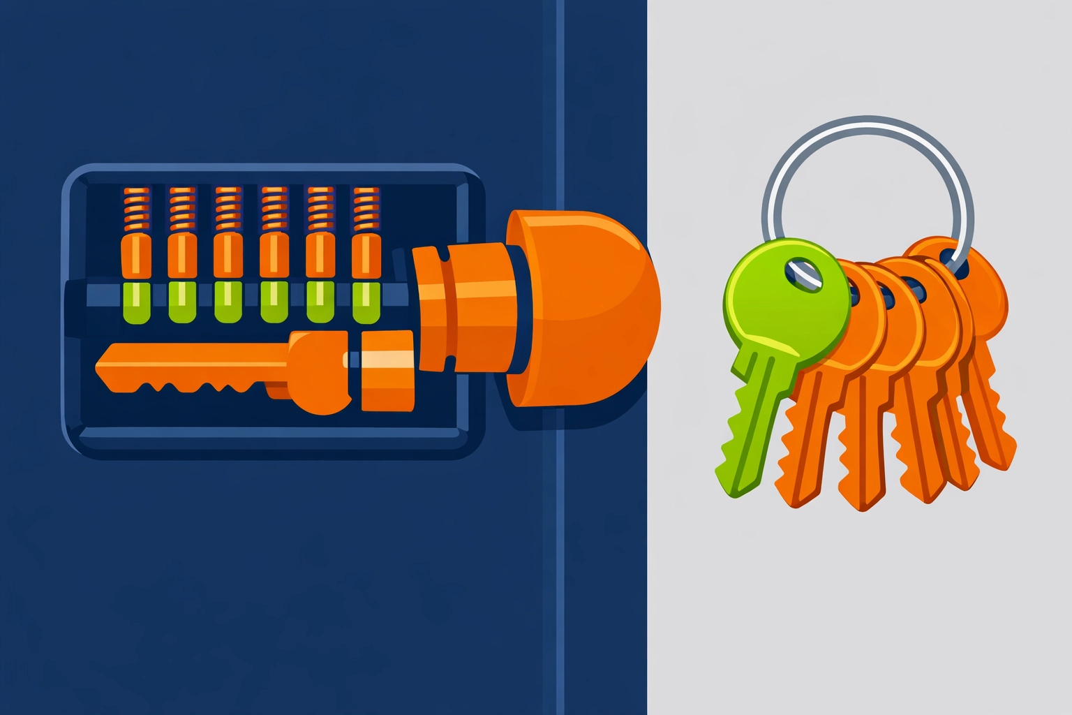 Detailed view of a high-security door lock cylinder and master key system installed by a professional locksmith near me.