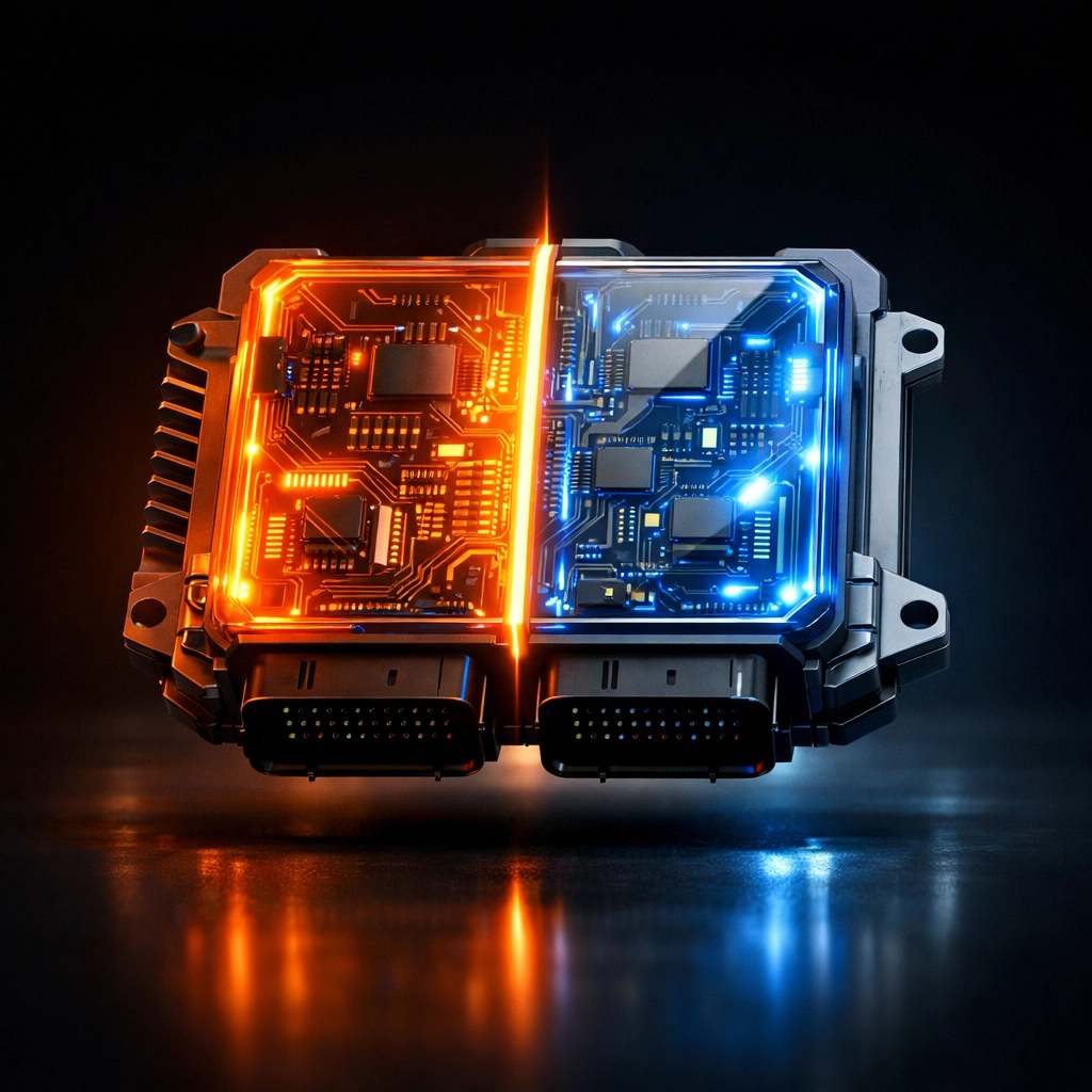 A high-performance ECU module representing the balance between raw power and refined drivability.