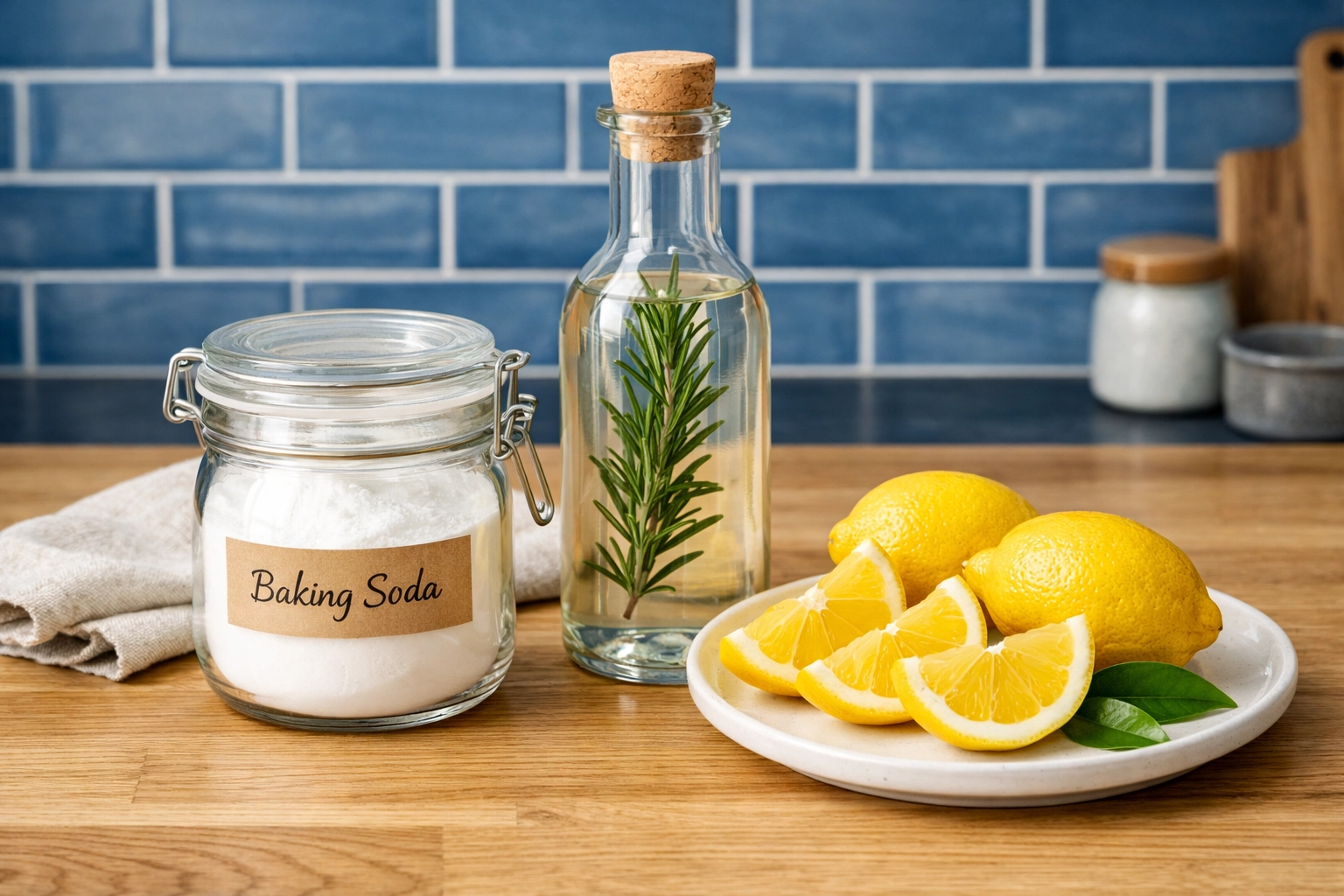 Natural cleaning supplies like baking soda and lemons for Apartment Cleaning Massachusetts deep cleans.
