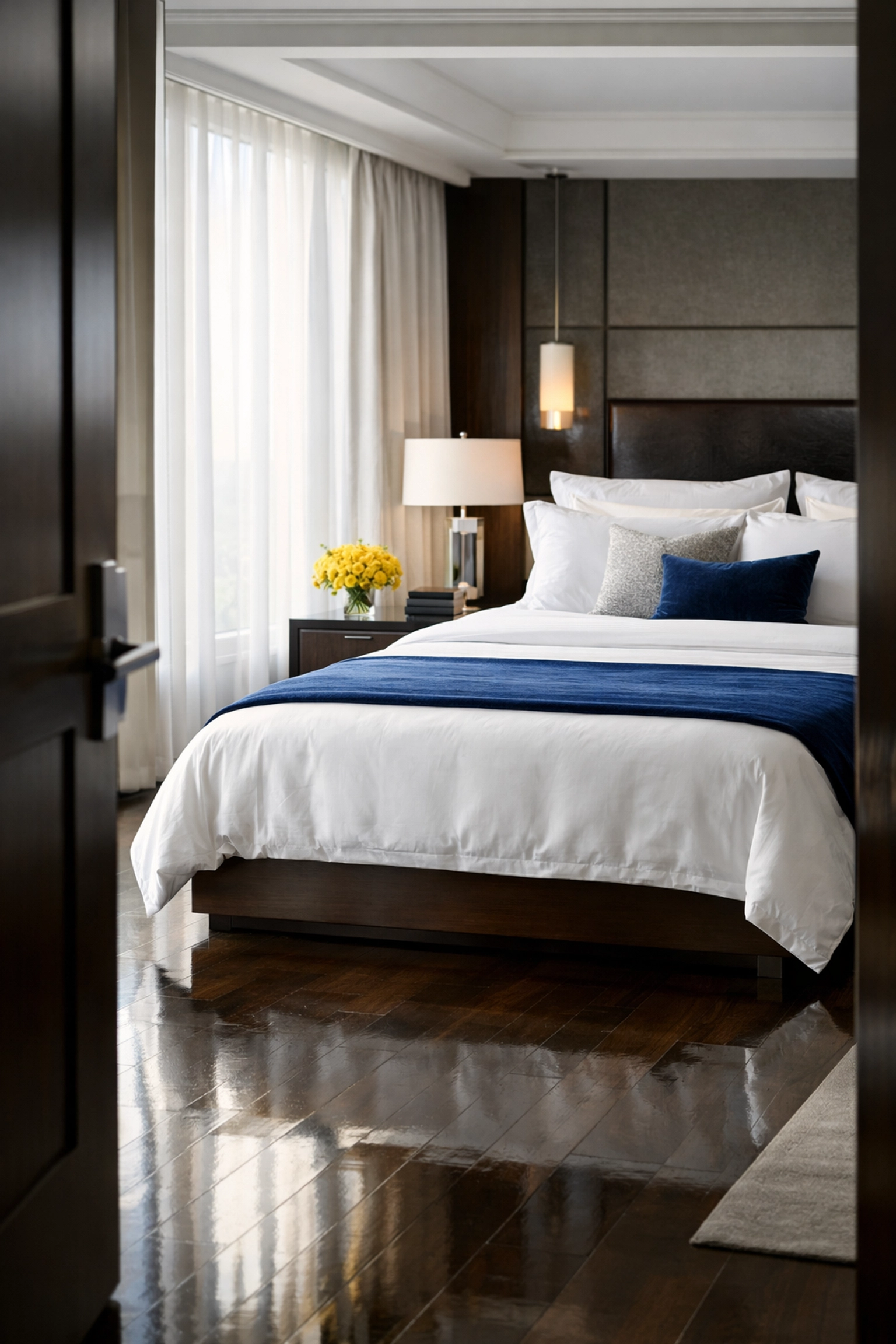 Immaculate master bedroom in Dunstable MA maintained by professional house cleaning experts.