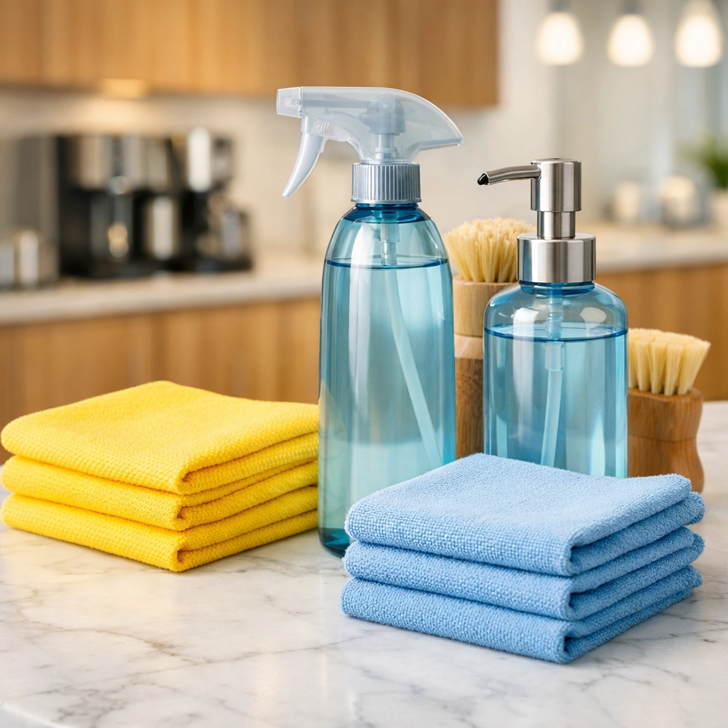 Eco-friendly janitorial supplies and microfiber cloths for sustainable commercial office cleaning in Danvers, MA.