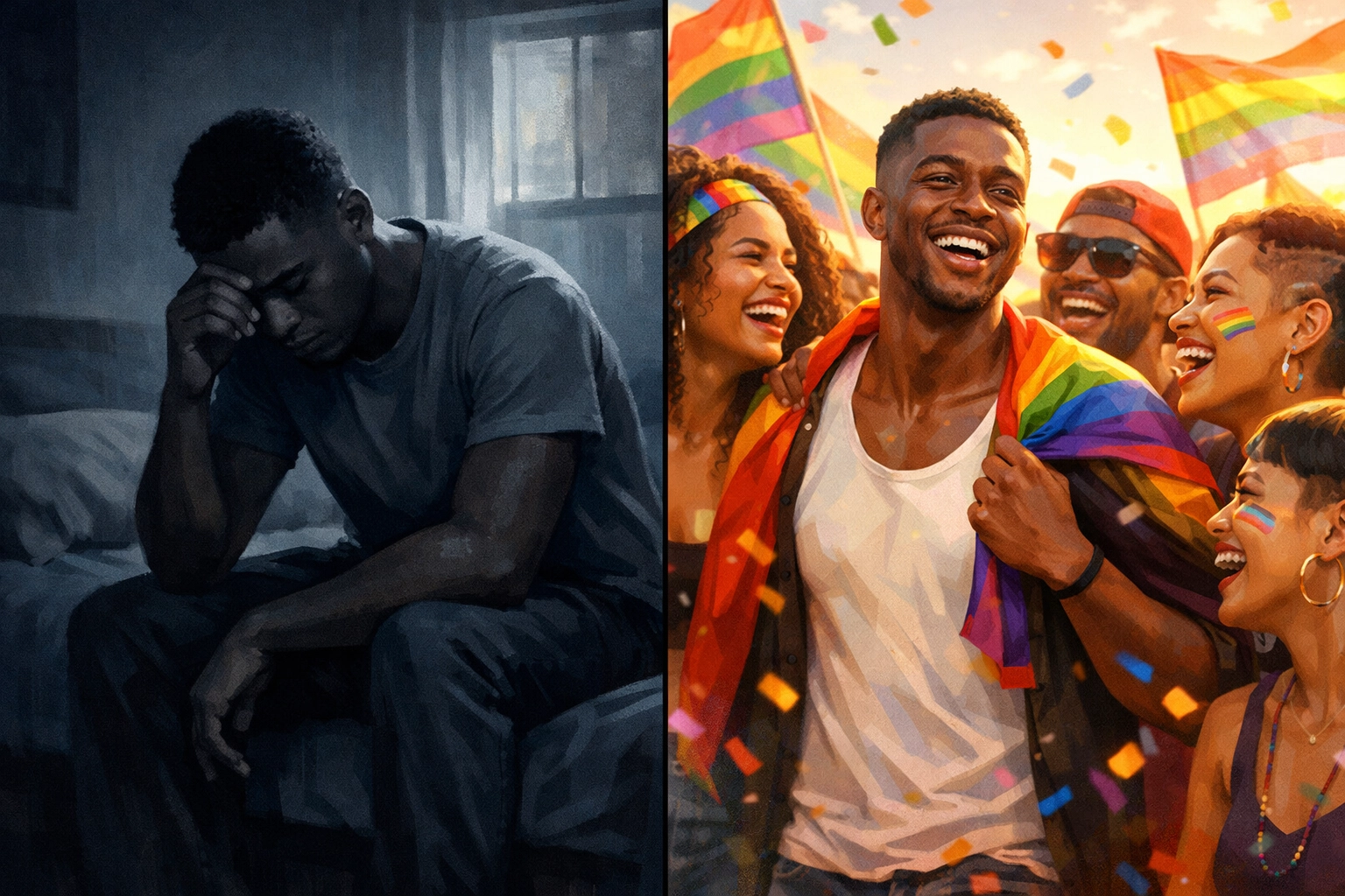 Black gay man's journey from isolation to joyful community at LGBTQ+ pride celebration