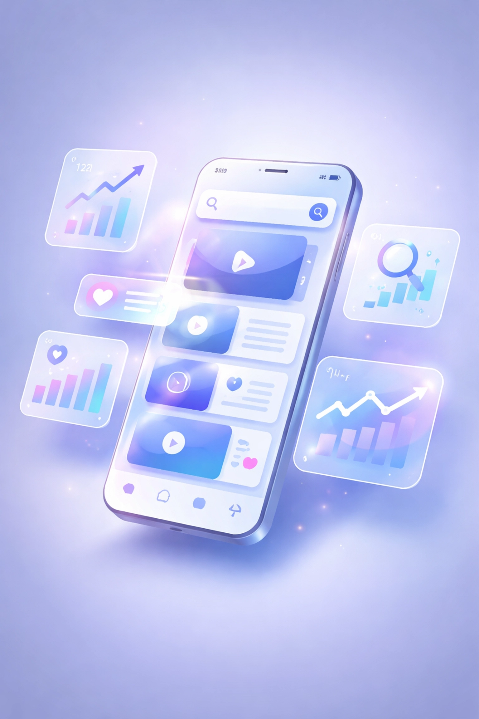 Modern smartphone displaying trending social media analytics, reflecting the evolution of social search in 2026