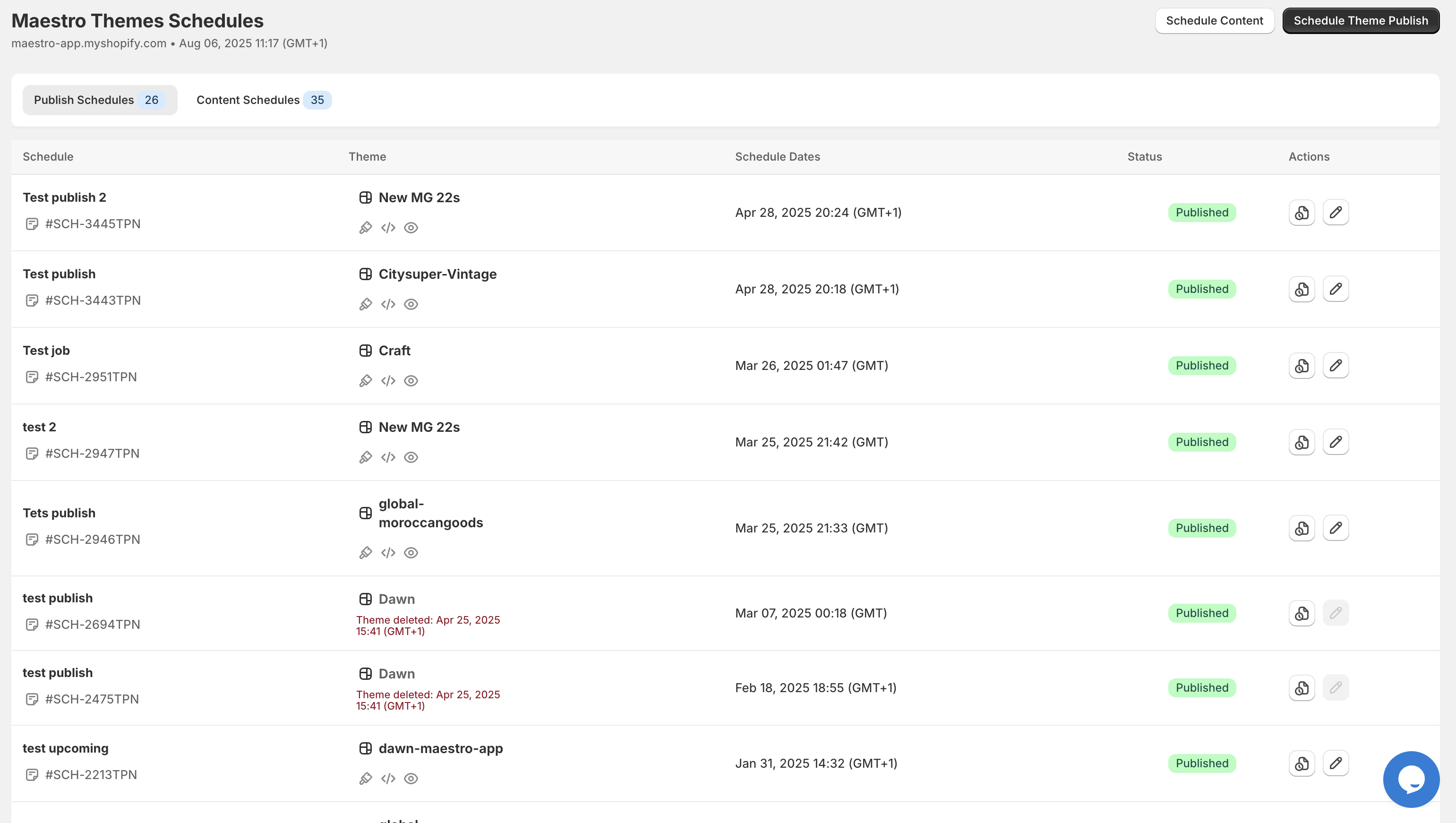 Shopify Plus Theme Scheduling Dashboard