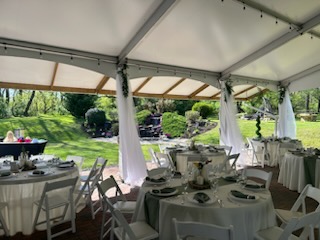 White Tented Wedding Reception