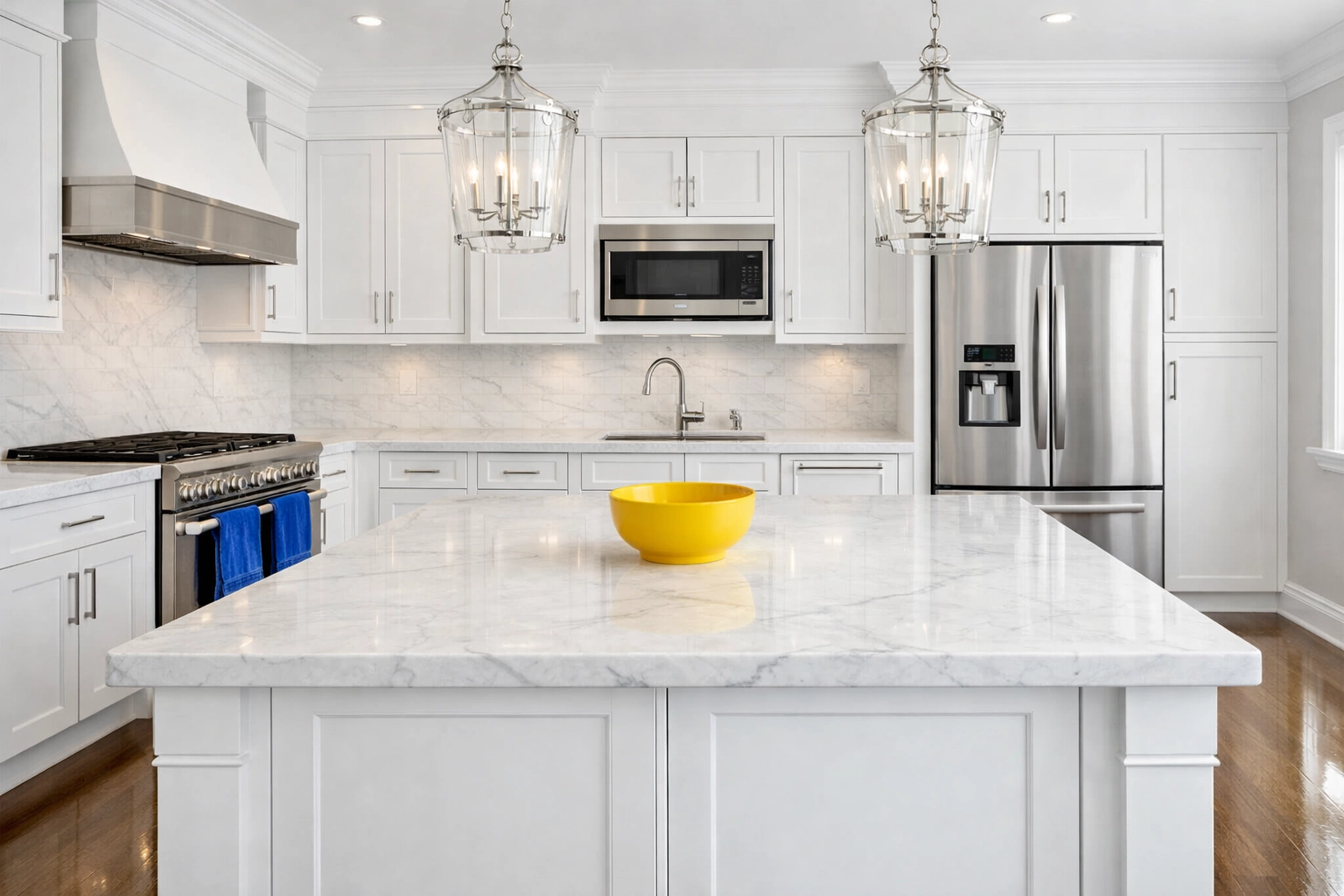 A sparkling clean luxury kitchen in Ashby MA, perfectly sanitized for a stress-free move-in service.