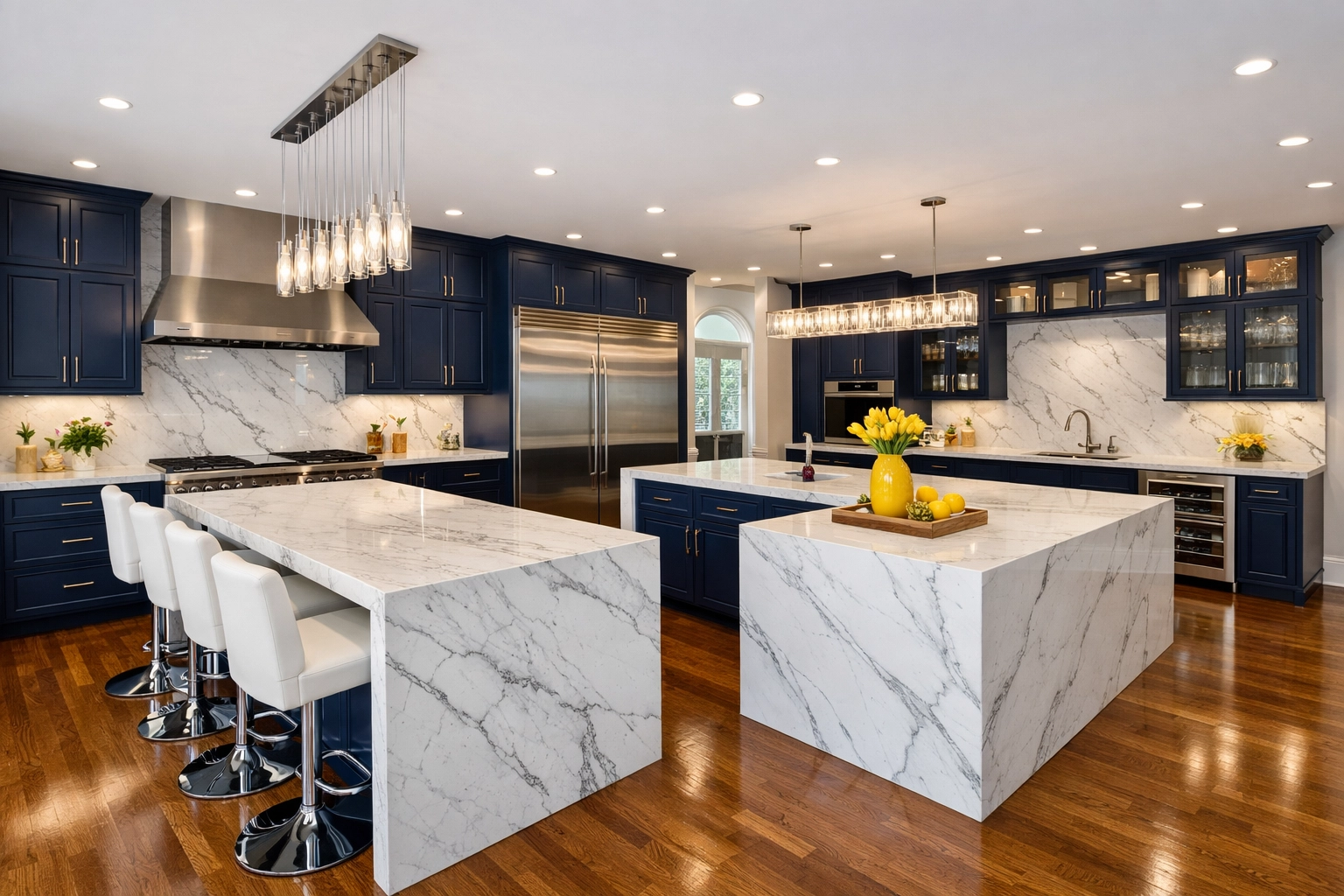 Pristine luxury kitchen in Dover showing professional residential cleaning Massachusetts excellence.