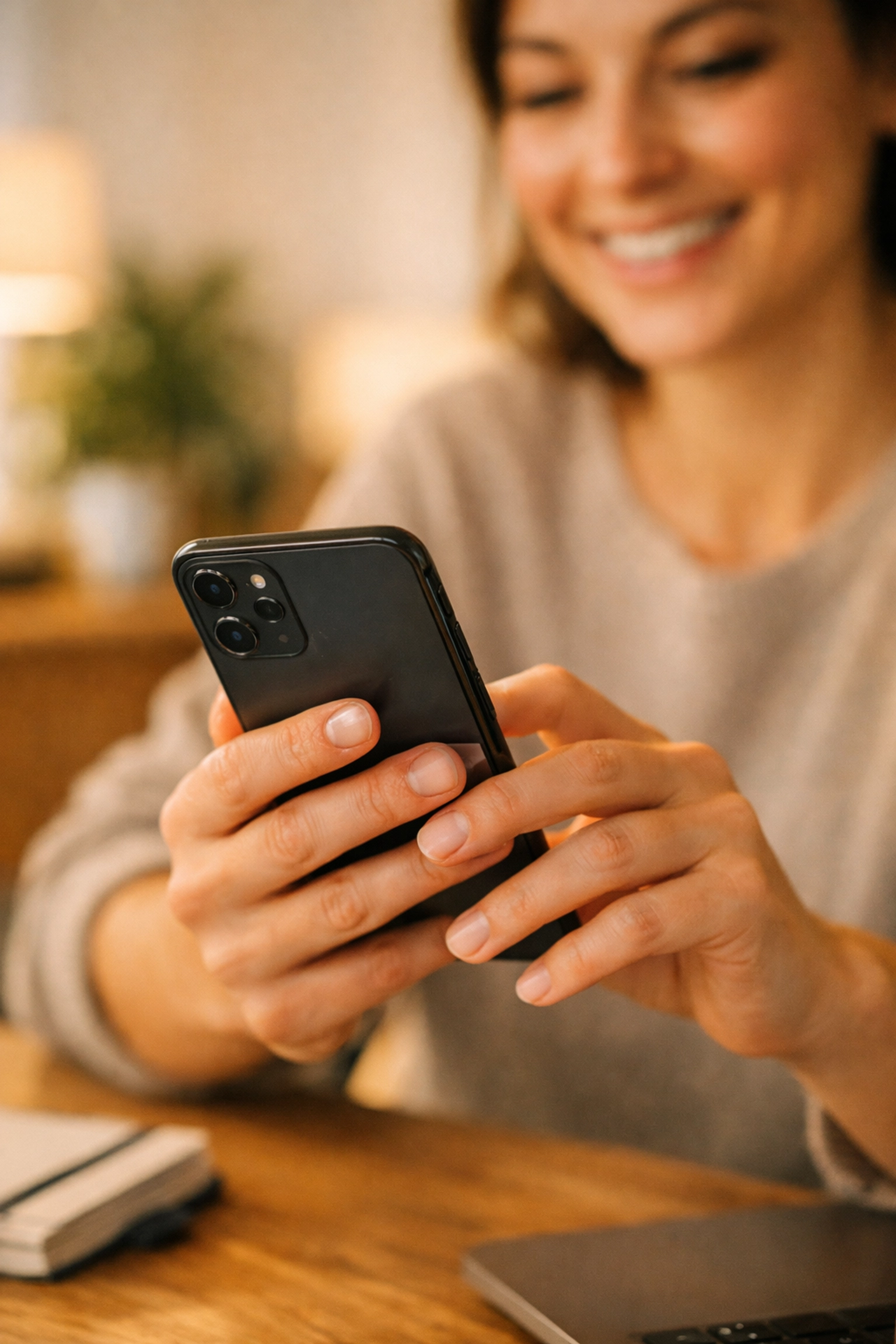Person using a smartphone to receive funds from an instant approval loan in Canada.