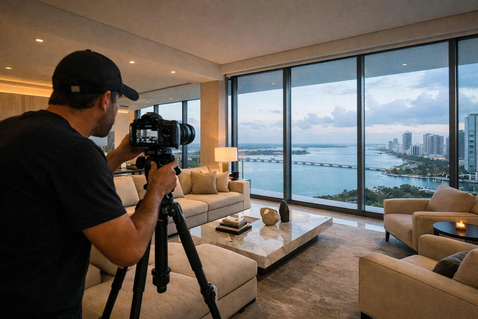 Interior photographer capturing a luxury penthouse to land high-ticket jobs for photographers.