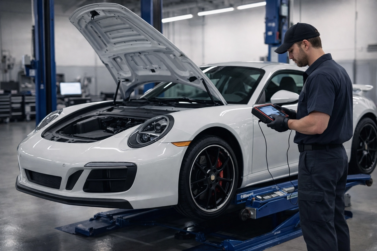 Businesswoman in Auto Repair Shop