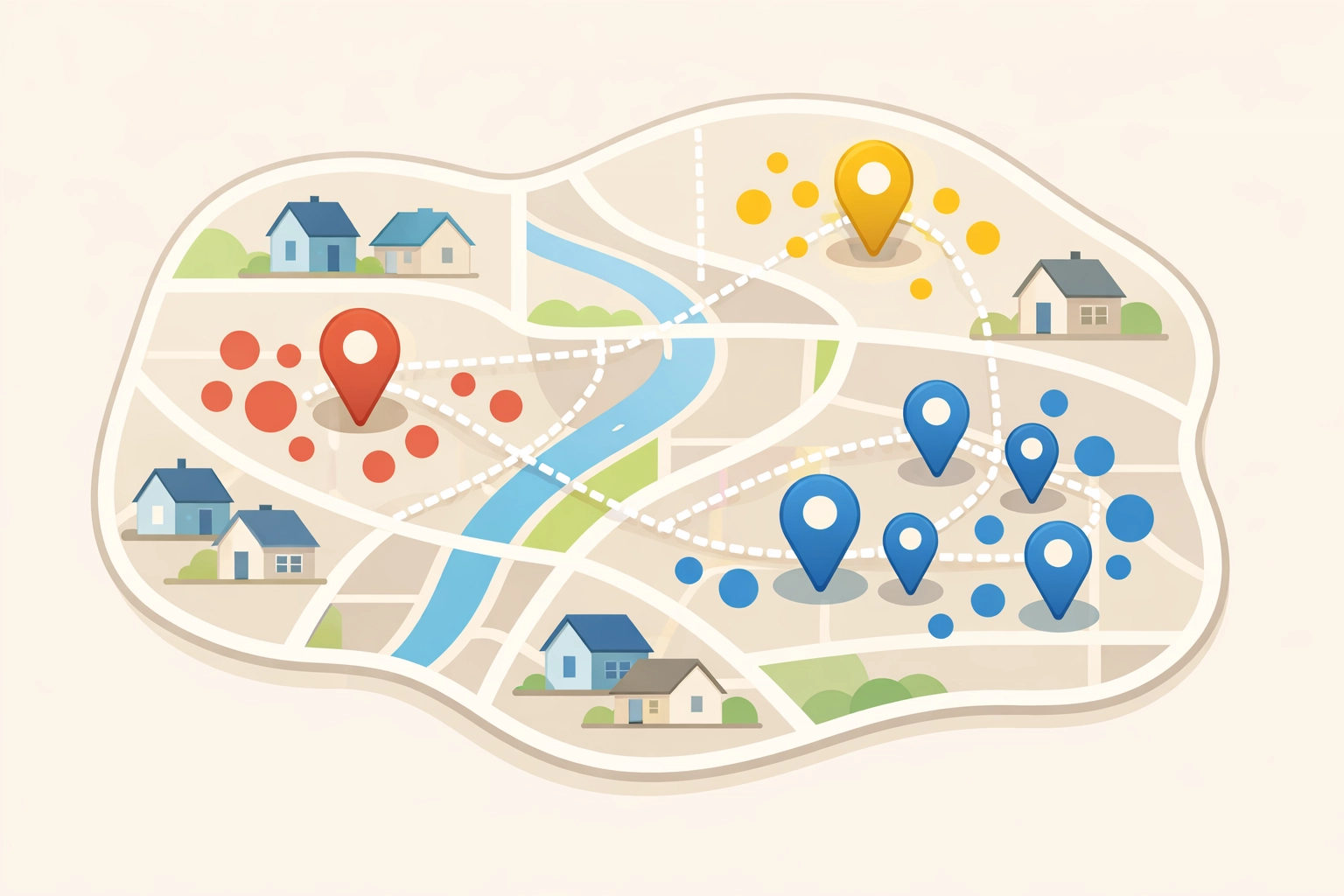 Legislative district map showing targeted voter households and strategic campaign reach
