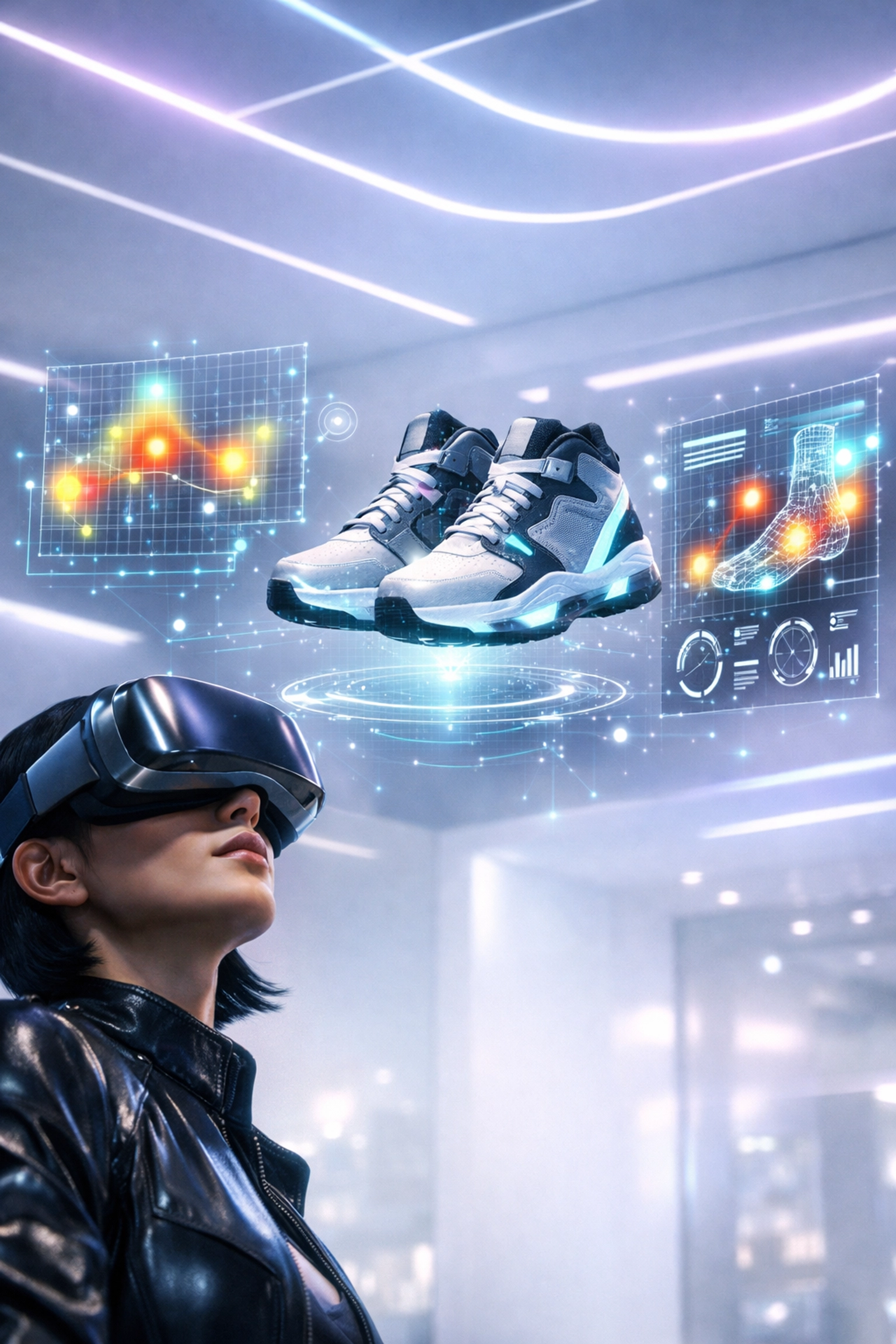 Avatar shopping in a virtual boutique using Larecoin.ai AI-driven spatial intelligence for metaverse commerce.