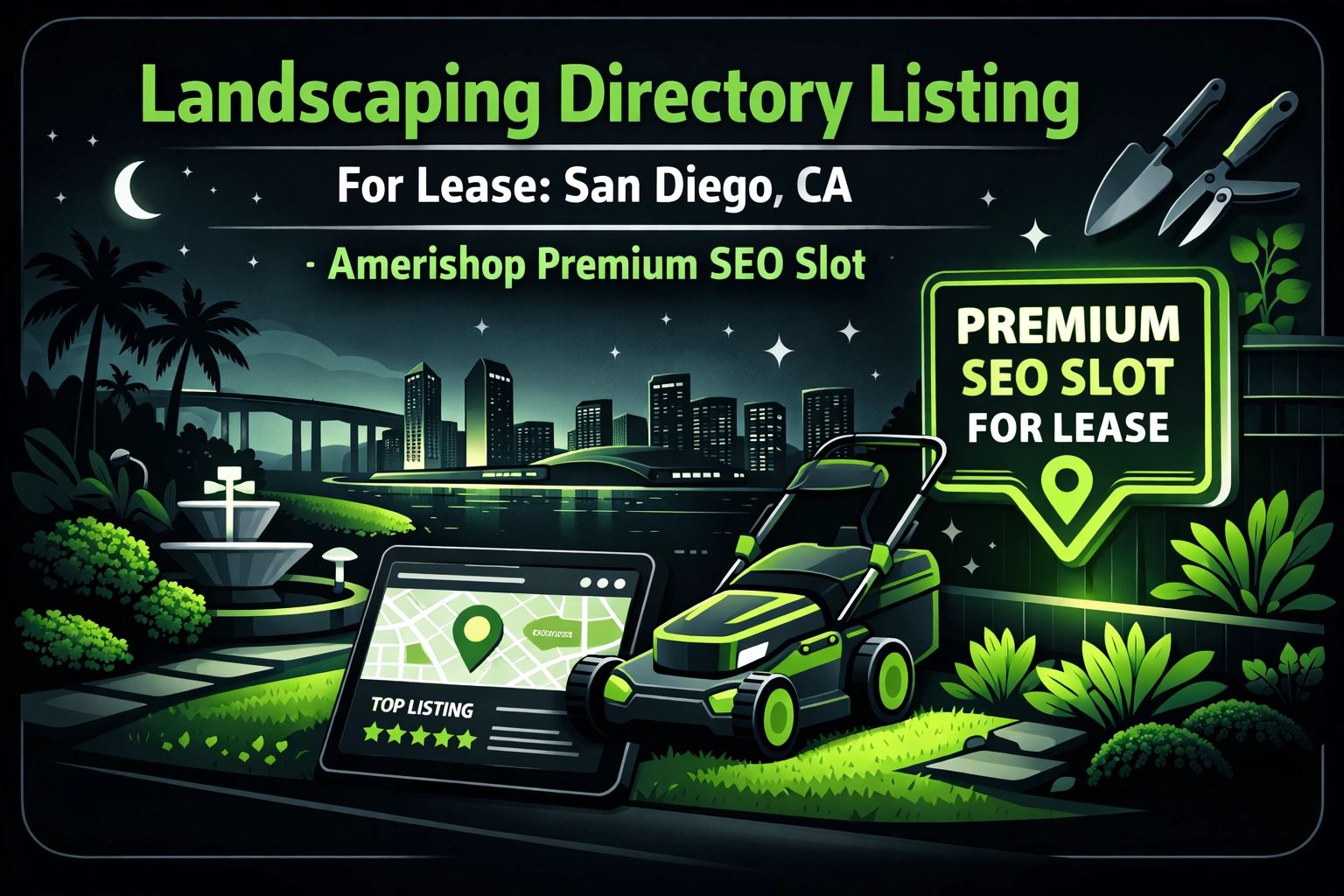 [HERO] Landscaping Directory Listing For Lease: San Diego, CA - Amerishop Premium SEO Slot