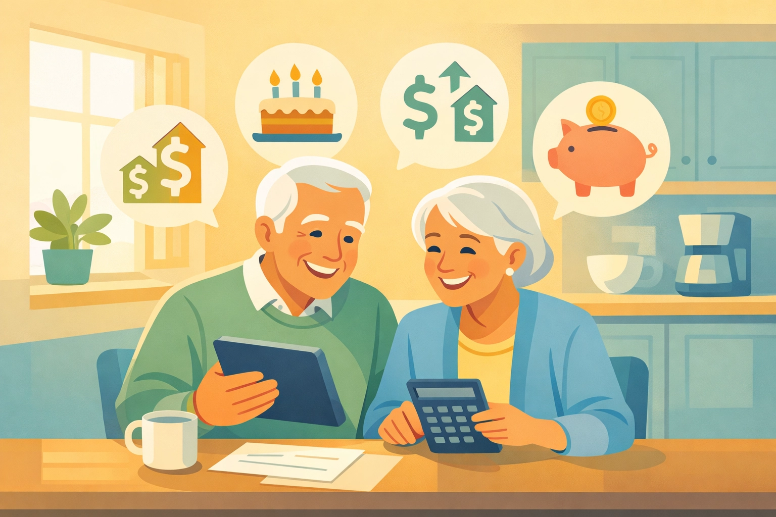 Senior couple calculating tax savings with new 2026 deductions