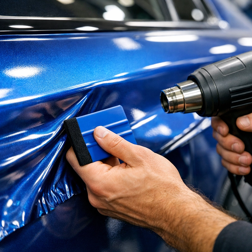 Professional vehicle wrap installation with premium vinyl material in Hawaii