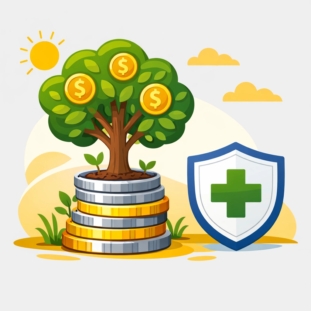 Visual representation of retirement savings and HSA contributions to reduce taxable income and boost refunds.
