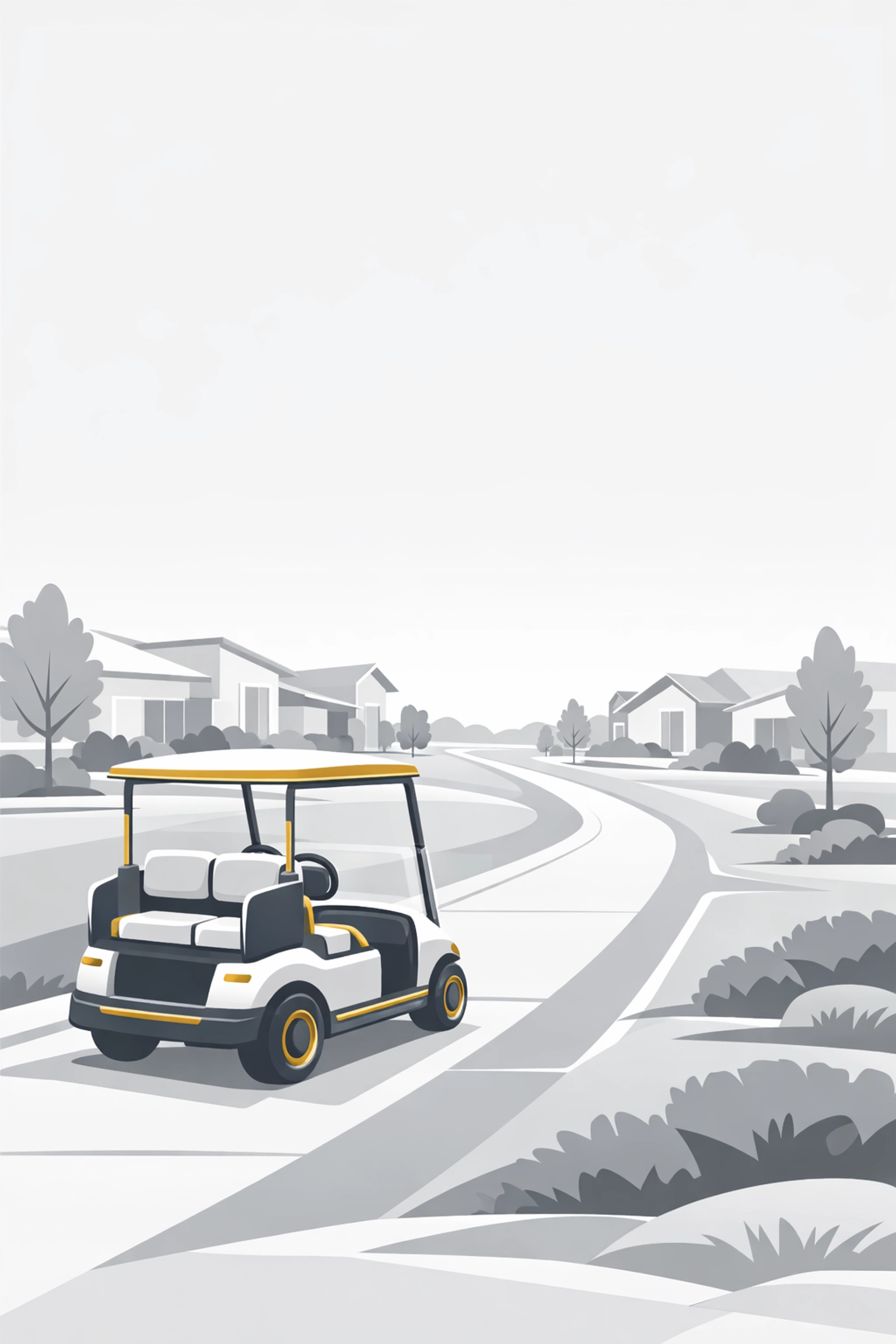 Golf cart pathway through Summerville neighborhood showing walkable community living