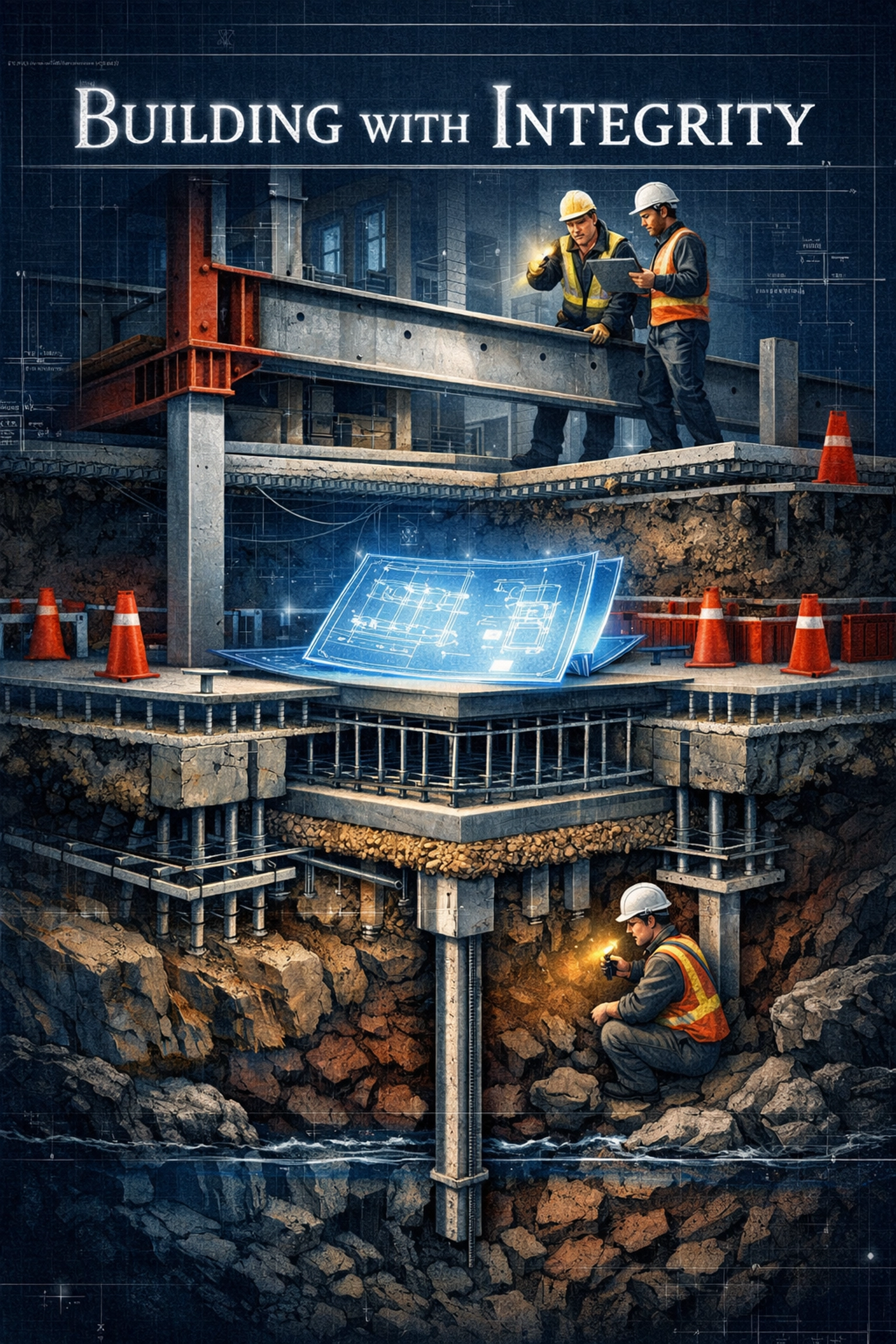 Building foundation cross-section showing structural integrity and accountability