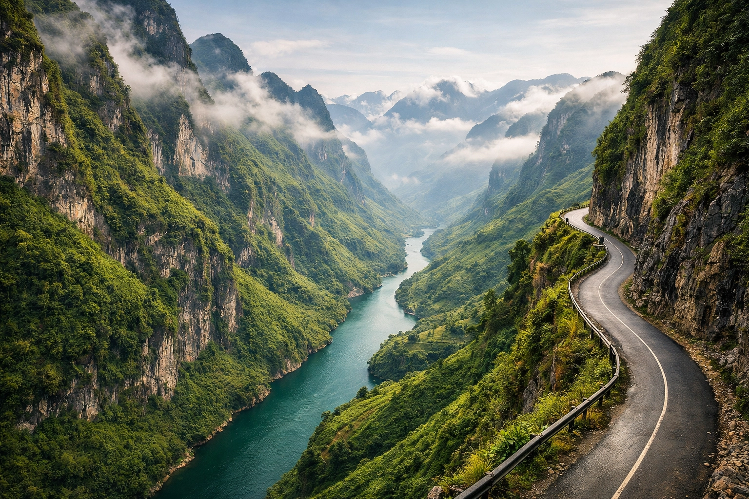 The Ma Pi Leng Pass in Vietnam, highlighting stunning best photography locations along the Ha Giang Loop.