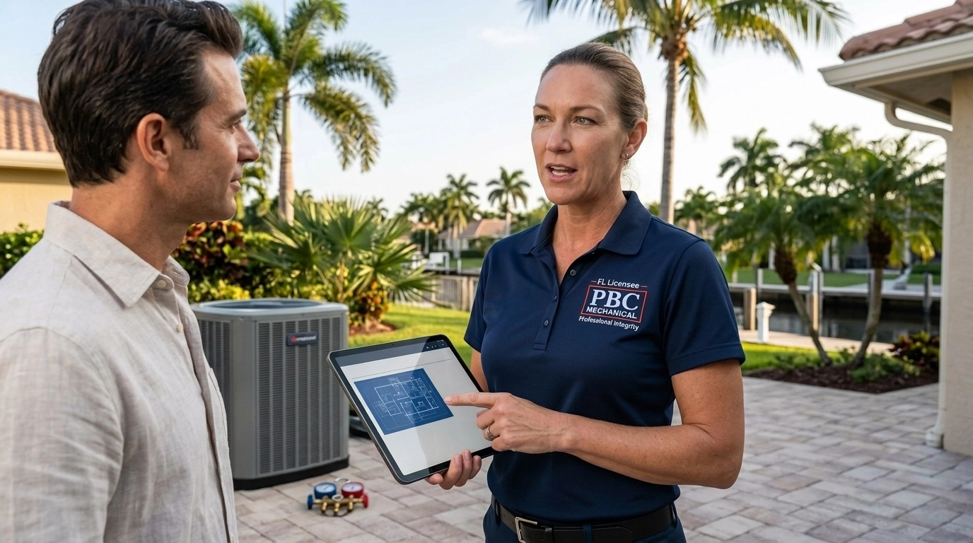 HVAC repair in progress