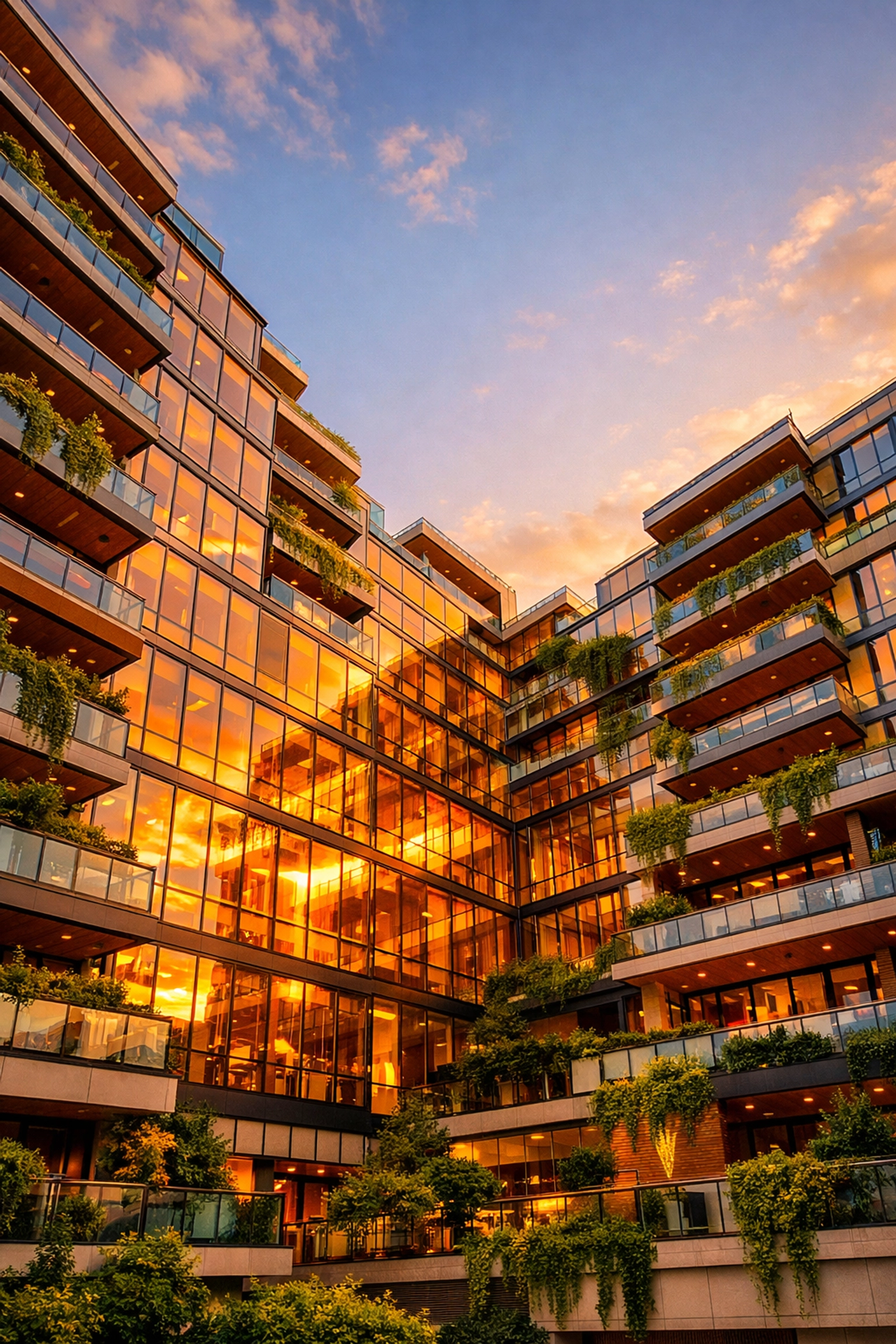 Modern multi-family residential complex illustrating institutional real estate syndication and wealth growth.