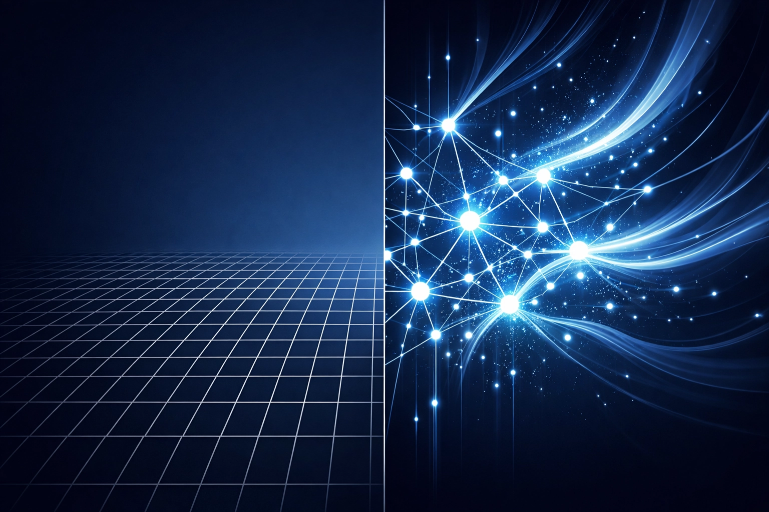 Visual representation of transitioning legacy business logic to intelligent AI-powered workflow automation.