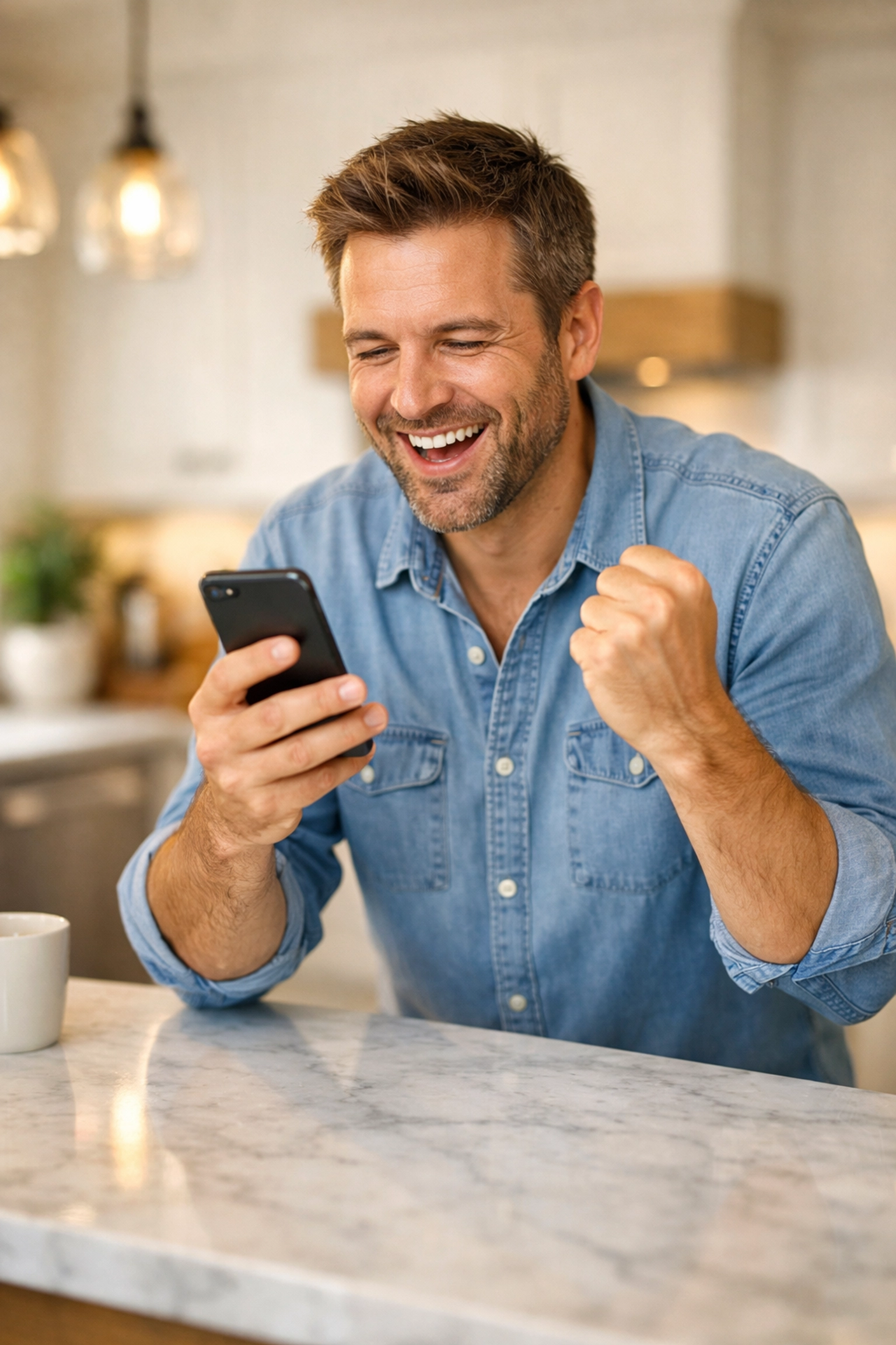 Man feeling relieved after receiving an approval for an e-transfer payday loan Canada.
