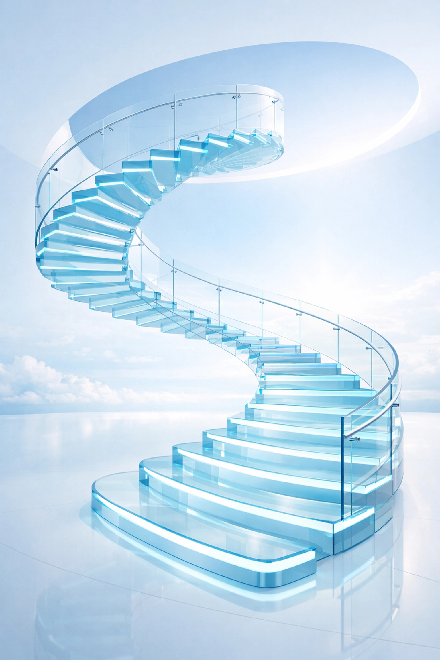 Modern staircase symbolizing a clear path toward business scaling and future readiness with AI consulting.