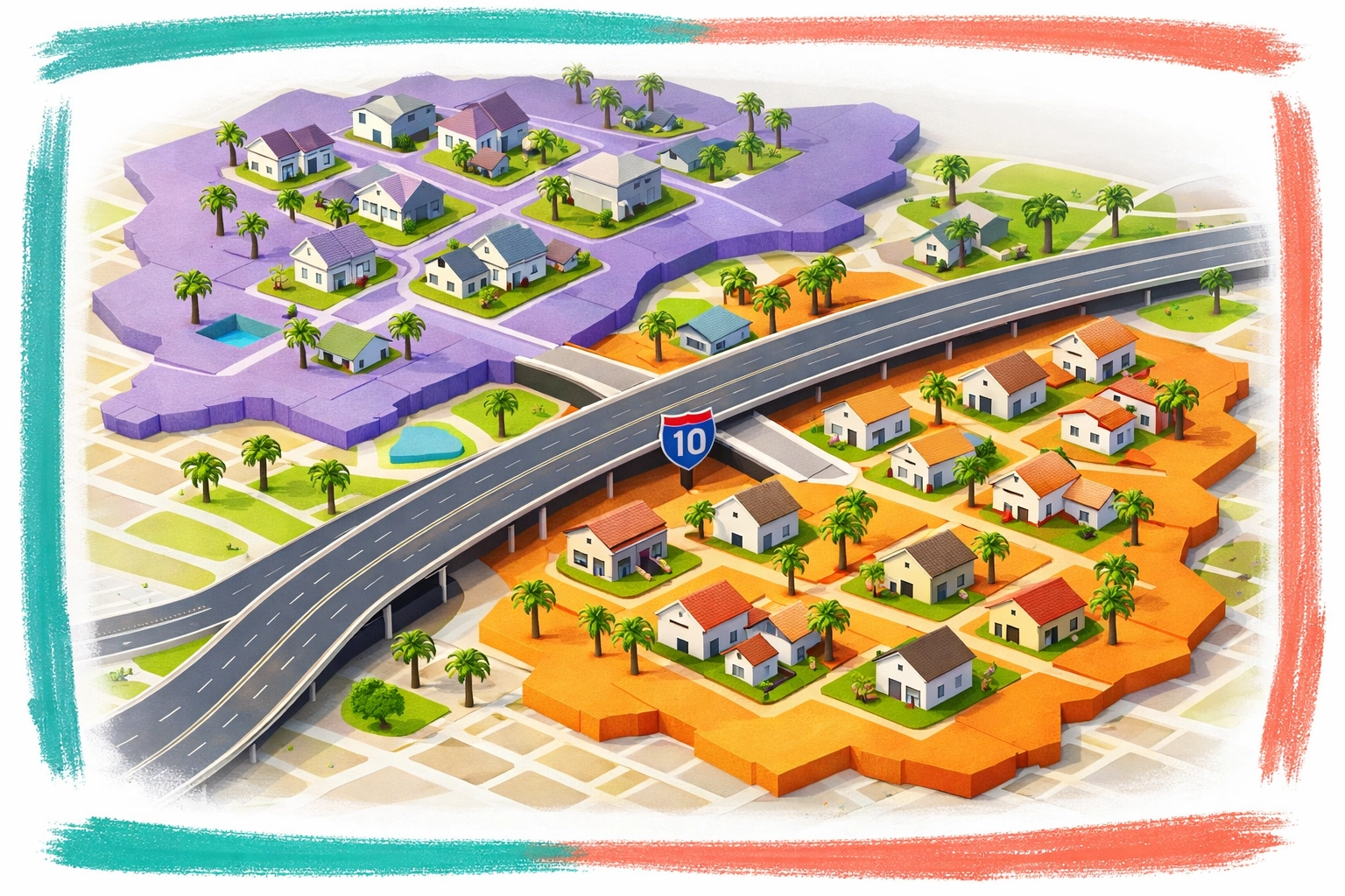 Map showing Glendale Arizona ZIP codes 85310 and 85301 housing market areas