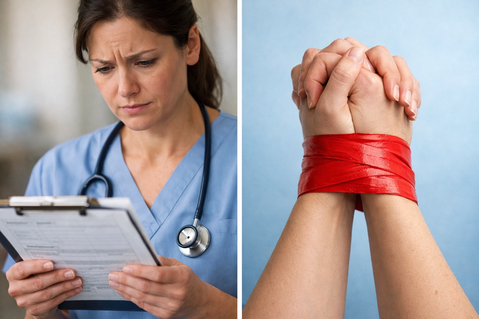 Healthcare worker facing systemic constraints preventing patient care delivery