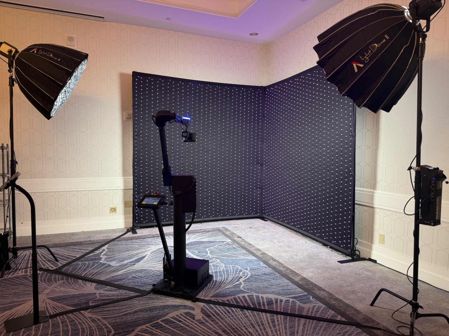 Red carpet cinema robot (Glambot) setup — Los Angeles corporate brand activation high-tech video