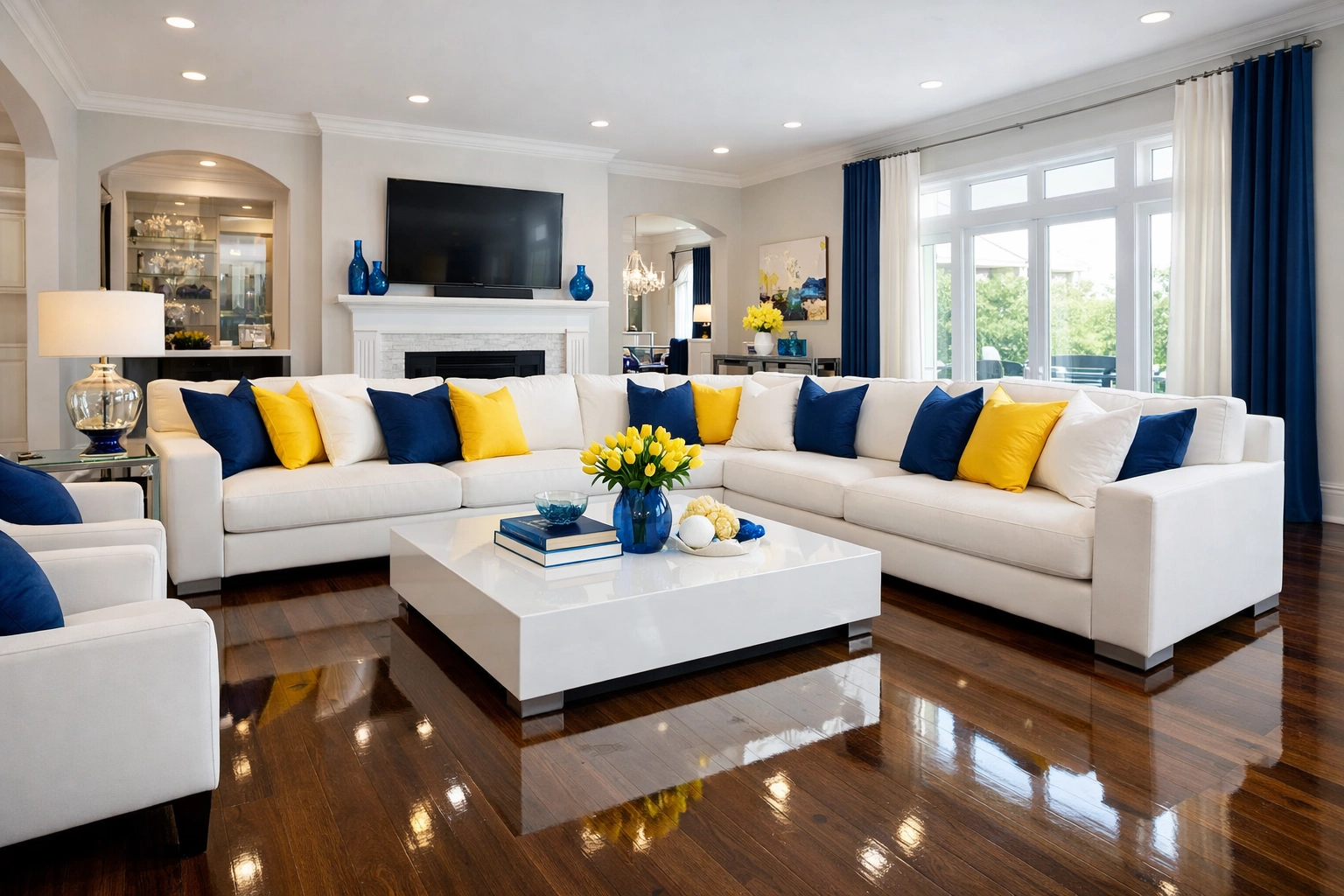 Immaculate Springfield living room after professional cleaners MA delivered a luxury residential deep clean.