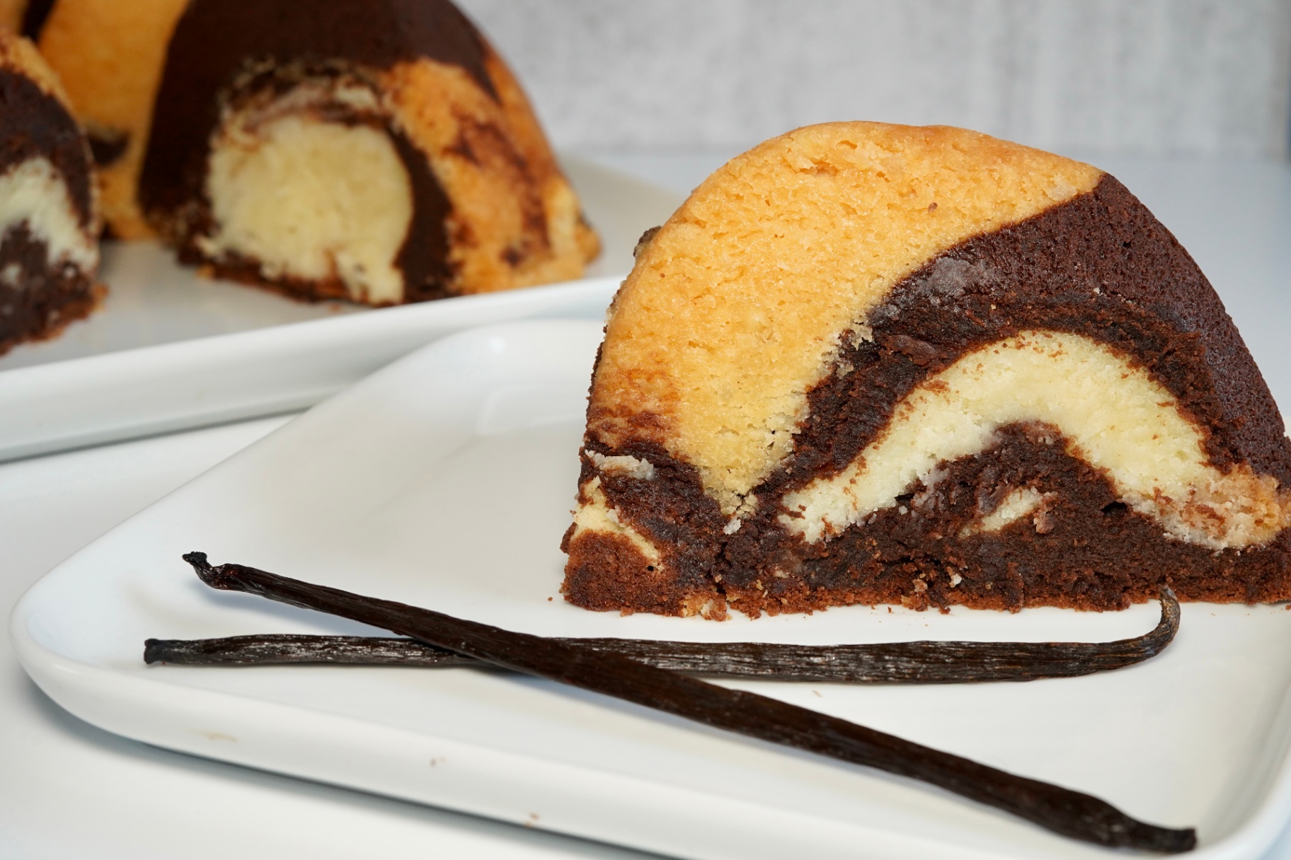 Vintage Marble Bundt Cake Slice