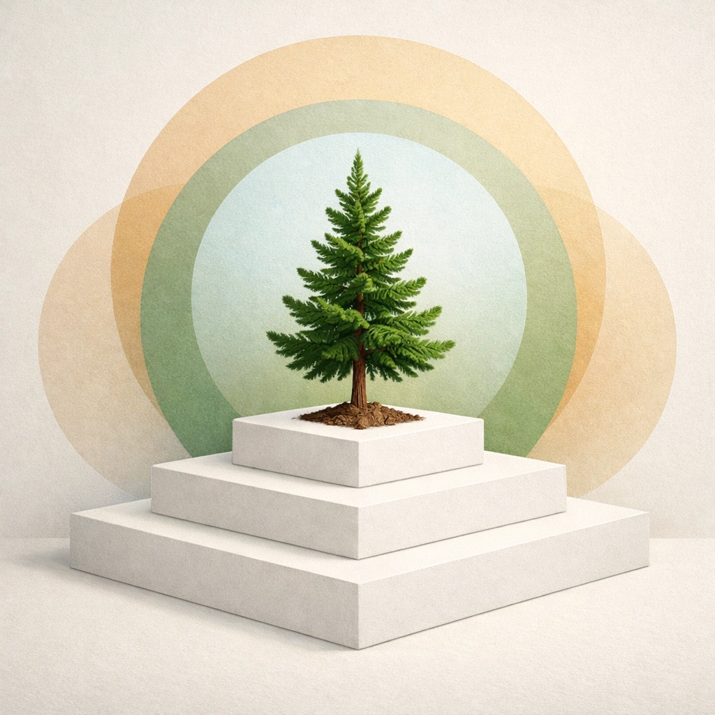 A minimalist evergreen tree symbolizing long-term equity building and growth in Spokane and North Idaho real estate.