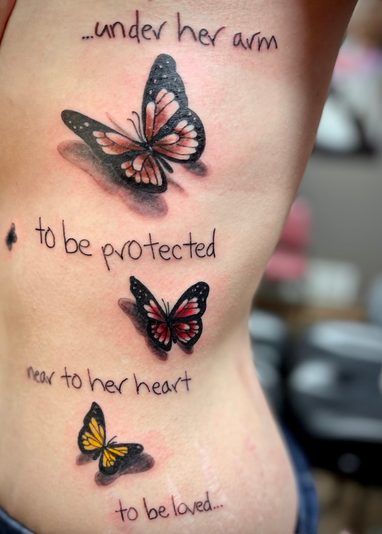 Custom Butterfly Side/Rib Tattoo