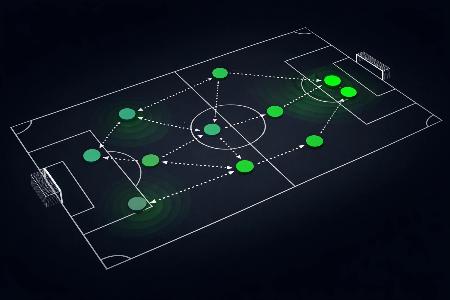 Tactical analysis of Argentine football showing AI-tracked player positions and movement patterns