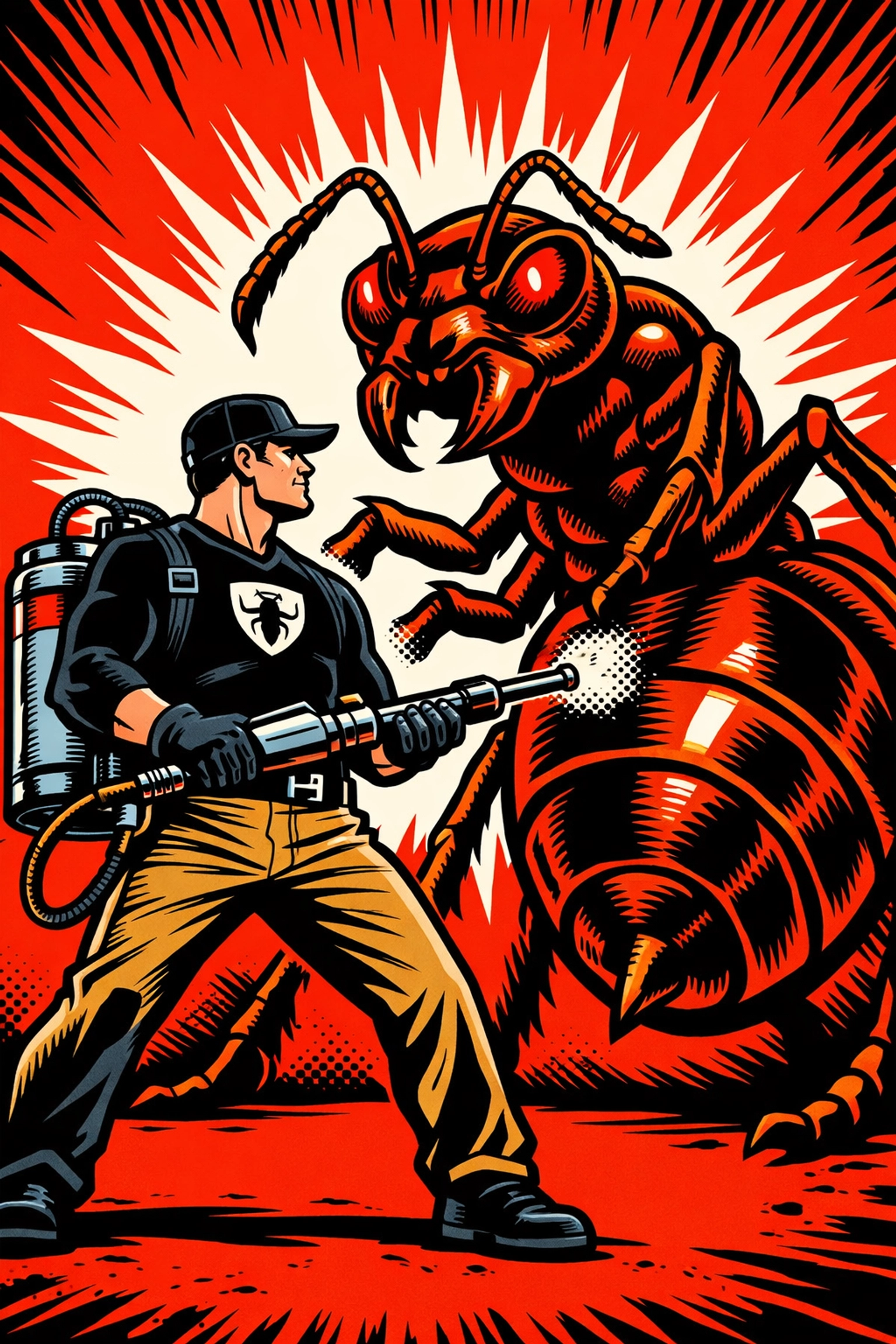 Professional Pest X technician performing expert ant treatment and termite control in Jasper Alabama.