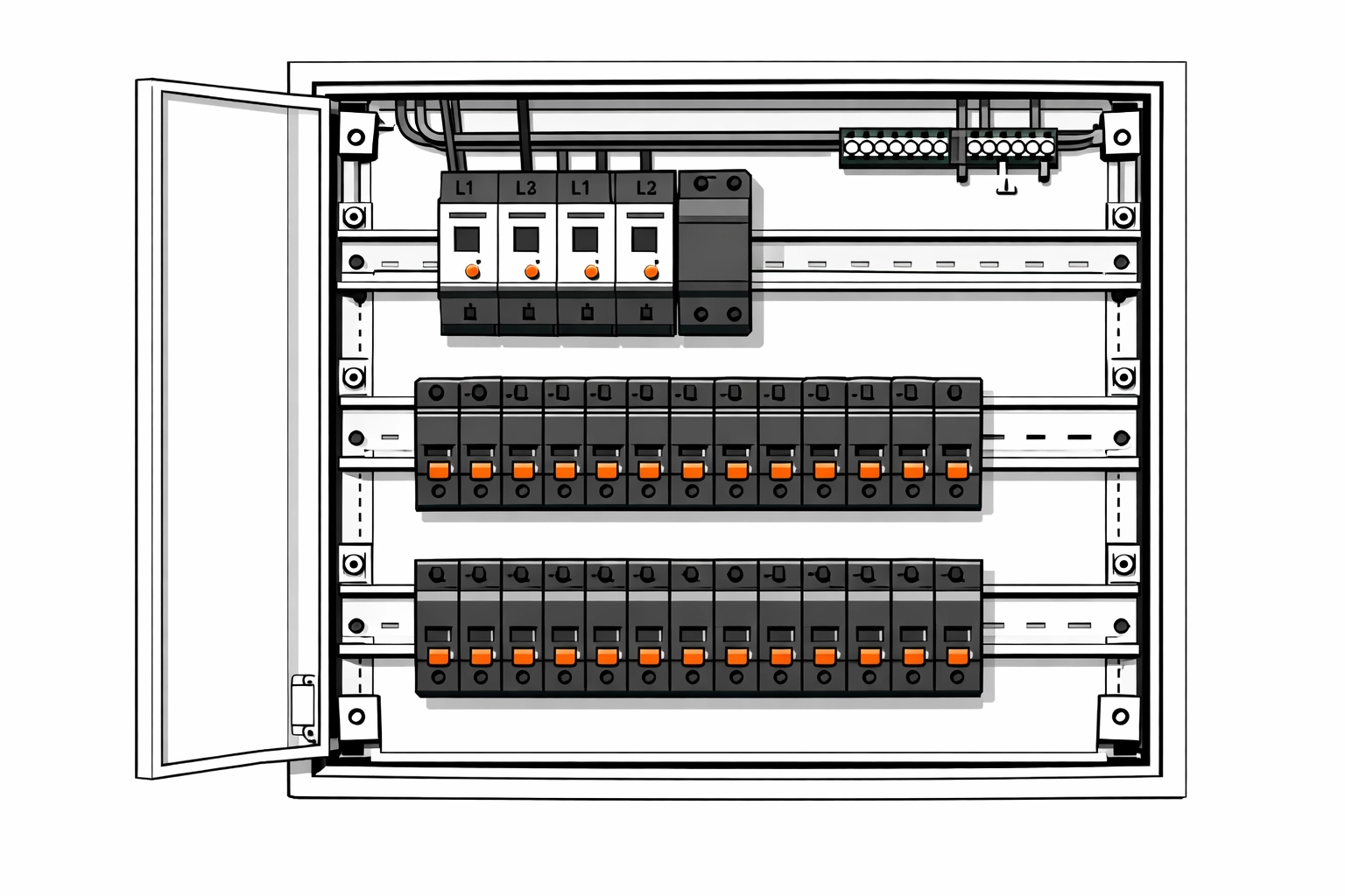 Sicherungskasten mit Überspannungsschutz für sichere Elektrotechnik in Wien bei Gewittern.