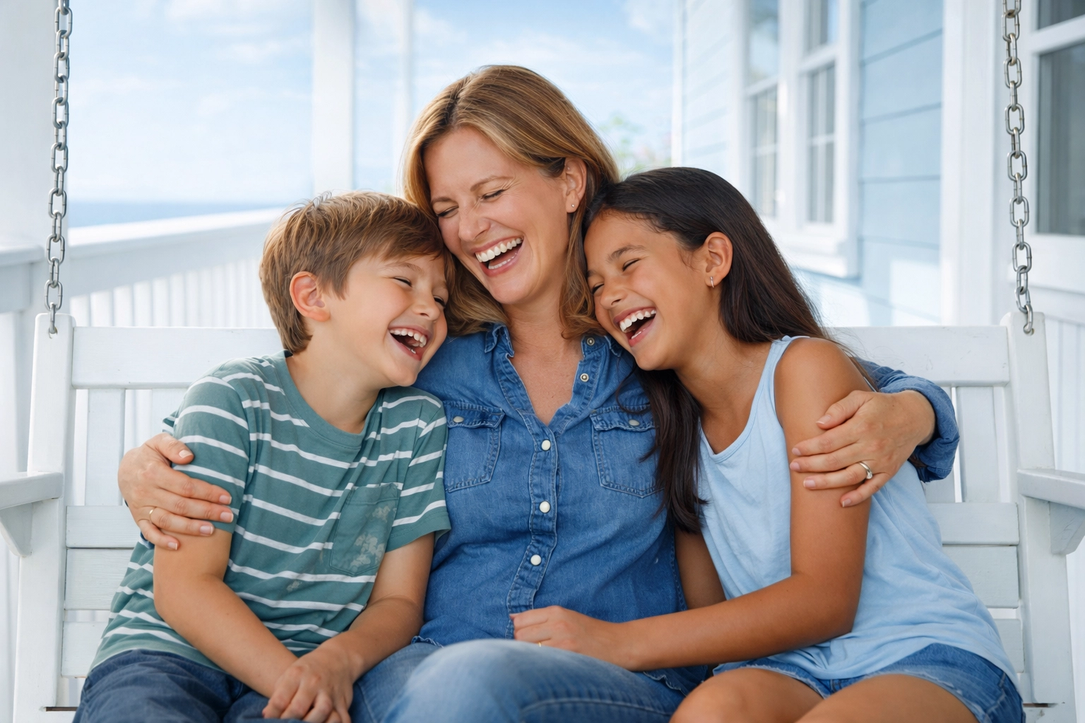 Mother spending quality time with children thanks to respite care support