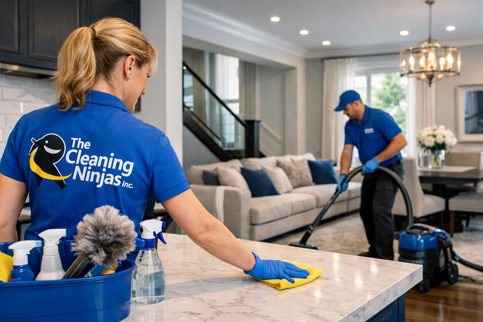 Professional House Cleaning Framingham MA. A professionally cleaned, sparkling Framingham kitchen with ninja-level attention to detail
