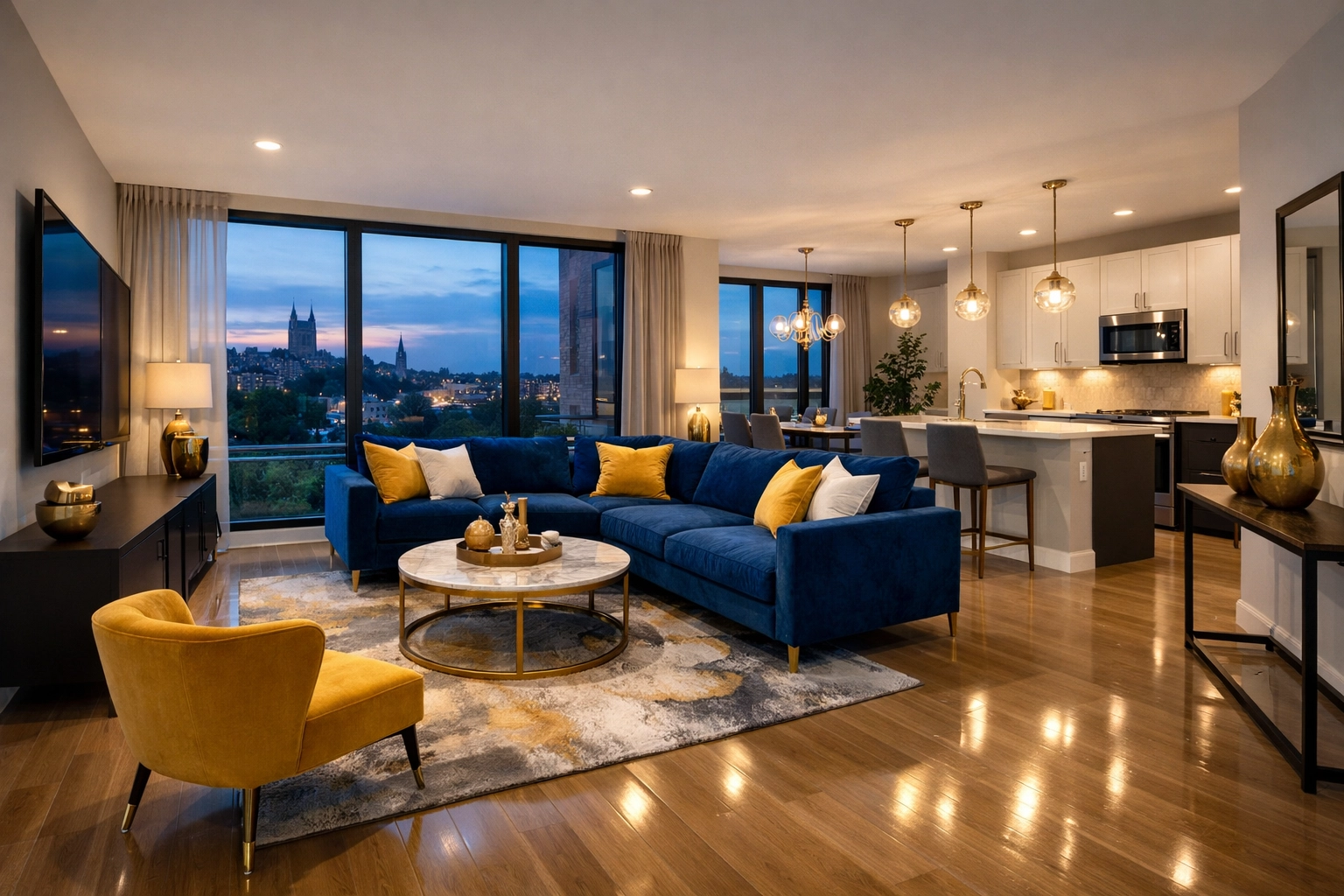 Immaculate luxury apartment interior reflecting high-quality house cleaning Worcester MA standards.