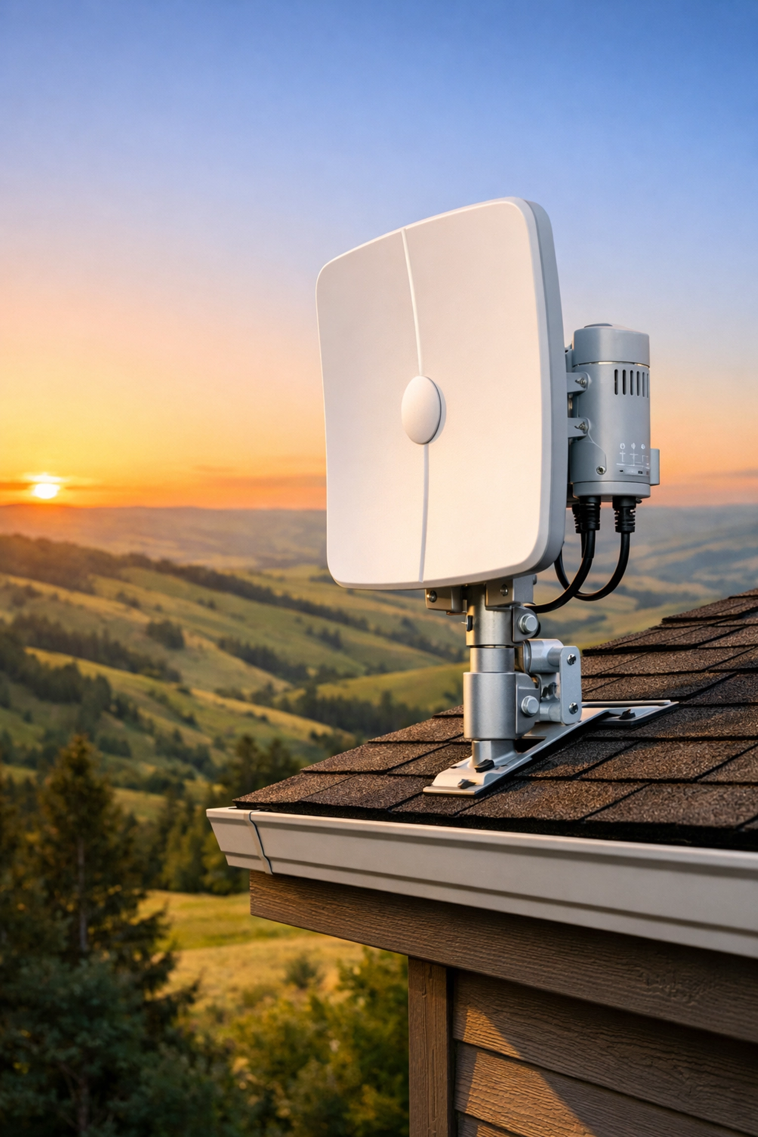 Rodeo Networks 1Gbps fixed point wireless receiver providing high-speed internet to a home in Anatone WA.